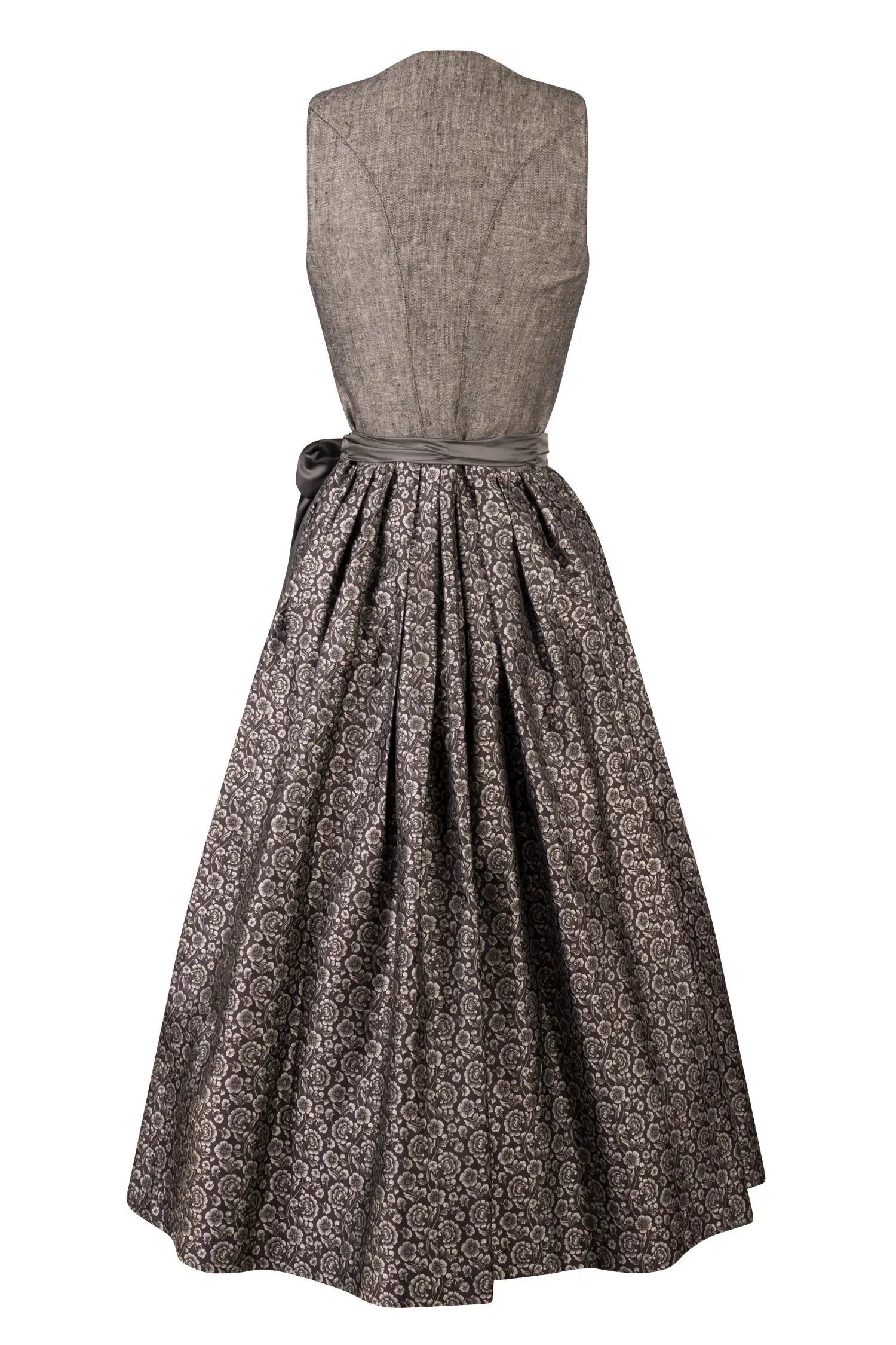 Dirndl Gusta in Dunkelgrau Rückansicht