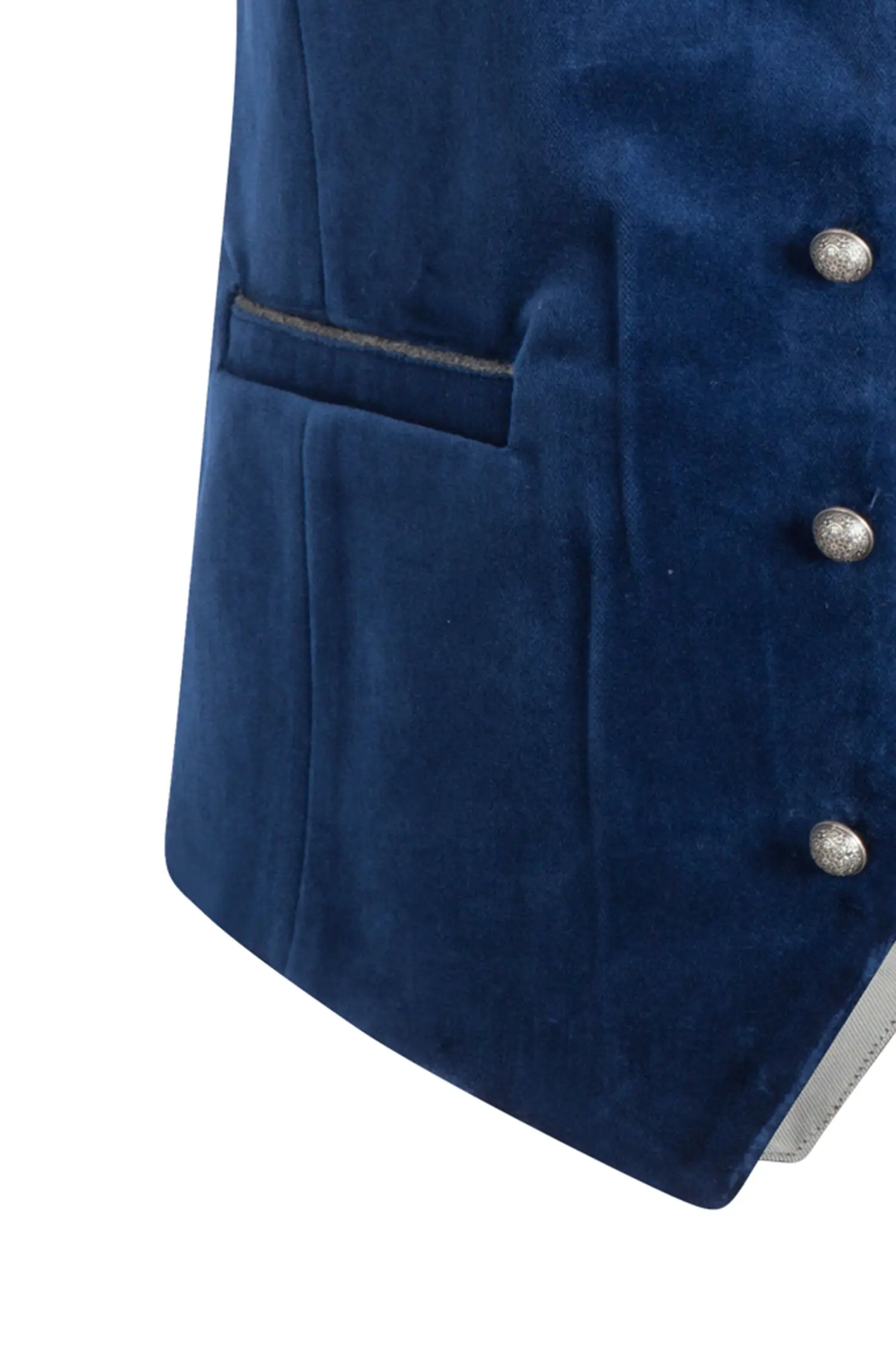 Trachtenweste Lorenzo in dunkelblau - Detail Taschen