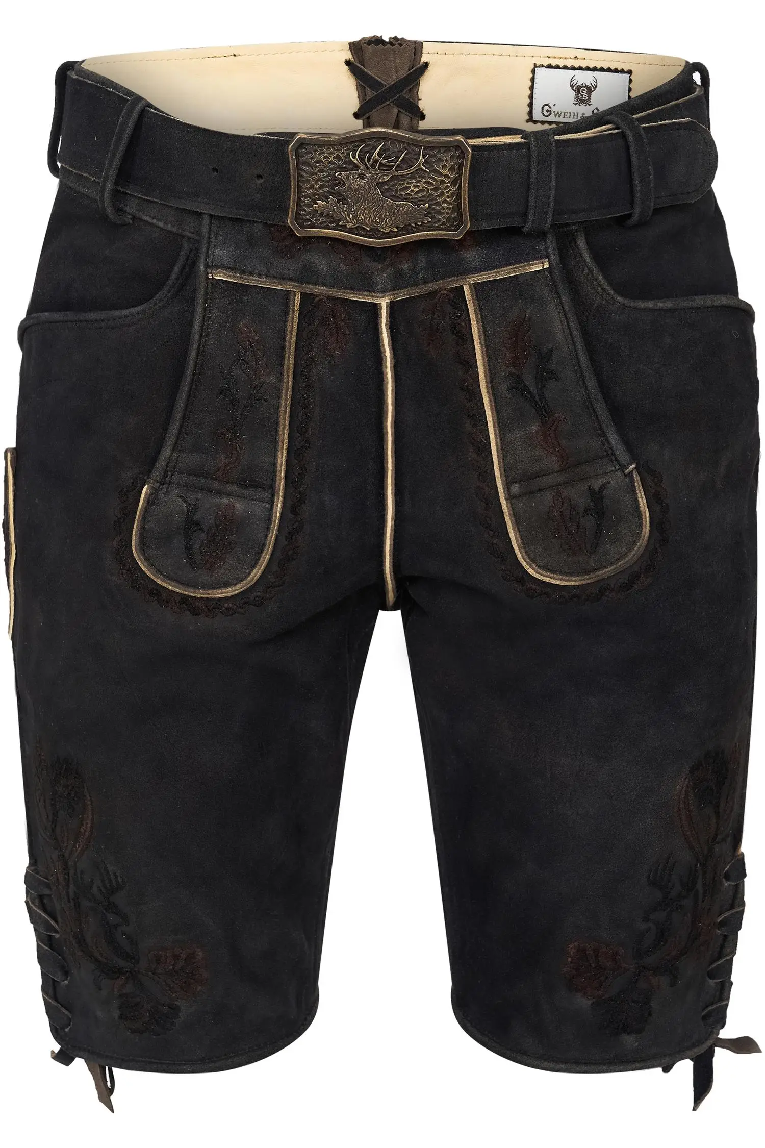 Lederhose Vincent in Kohle von Gweih&Silk