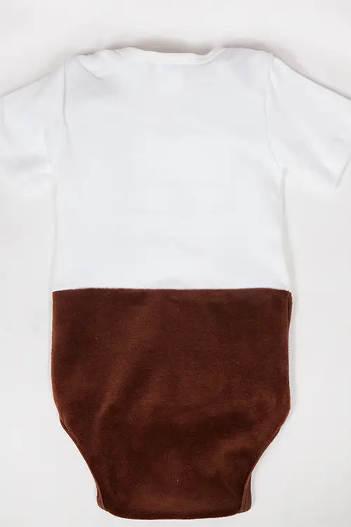 Babybody Body für Babies in weiß braun 3
