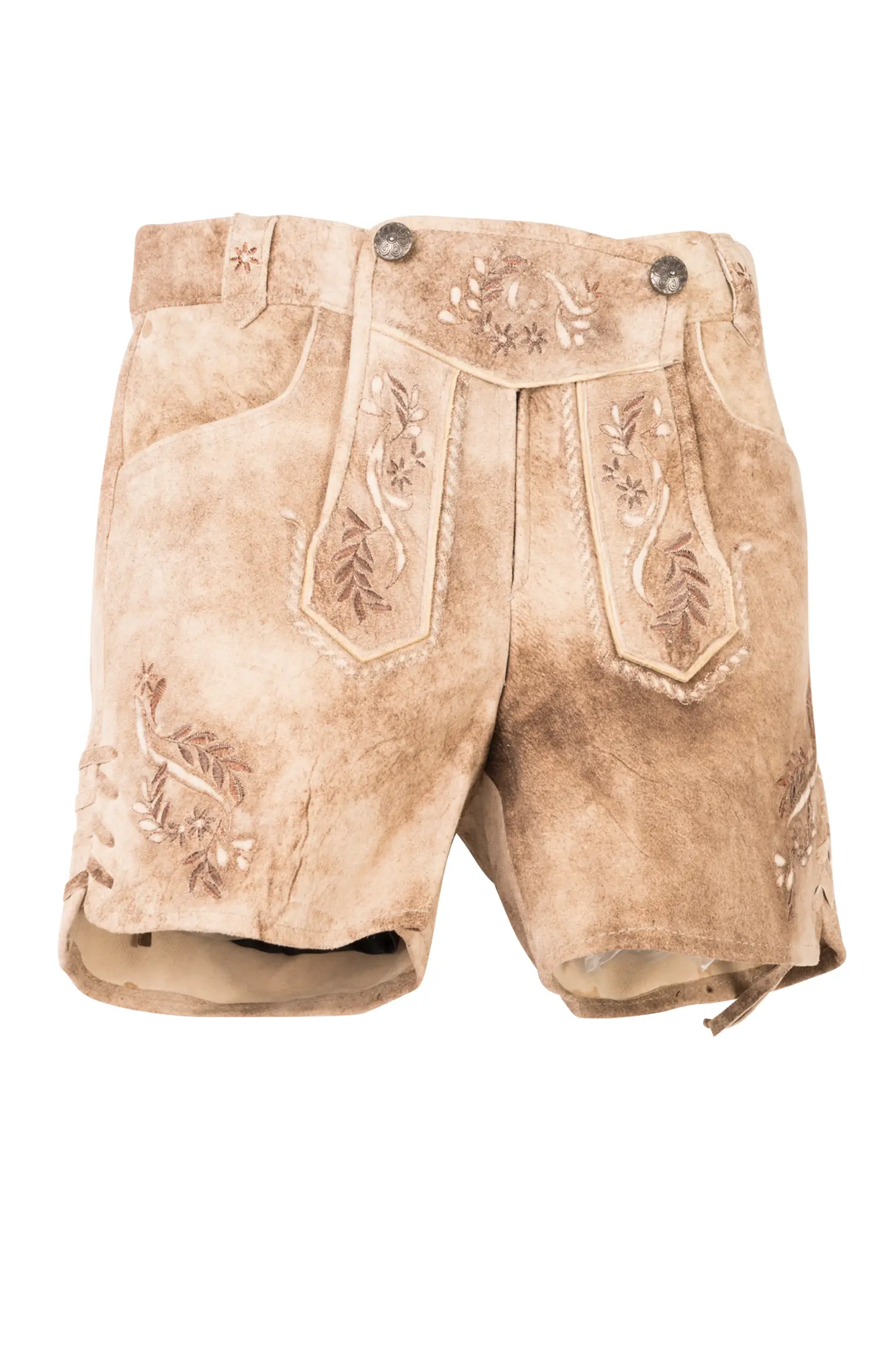 Kurze Lederhose Alysa in hellbraun für Damen
