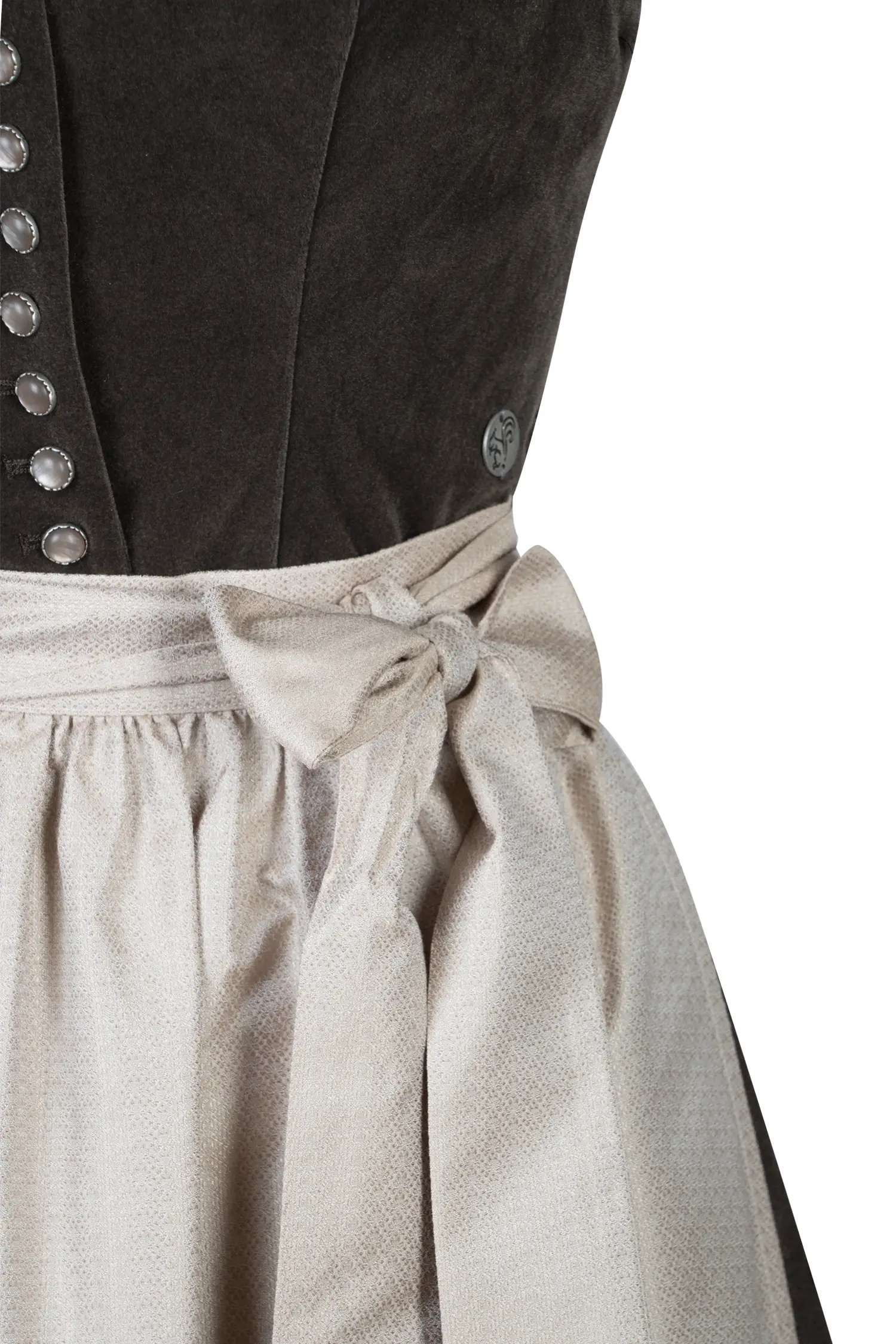 Dirndl Marlene in schokobraun - Detail Mieder