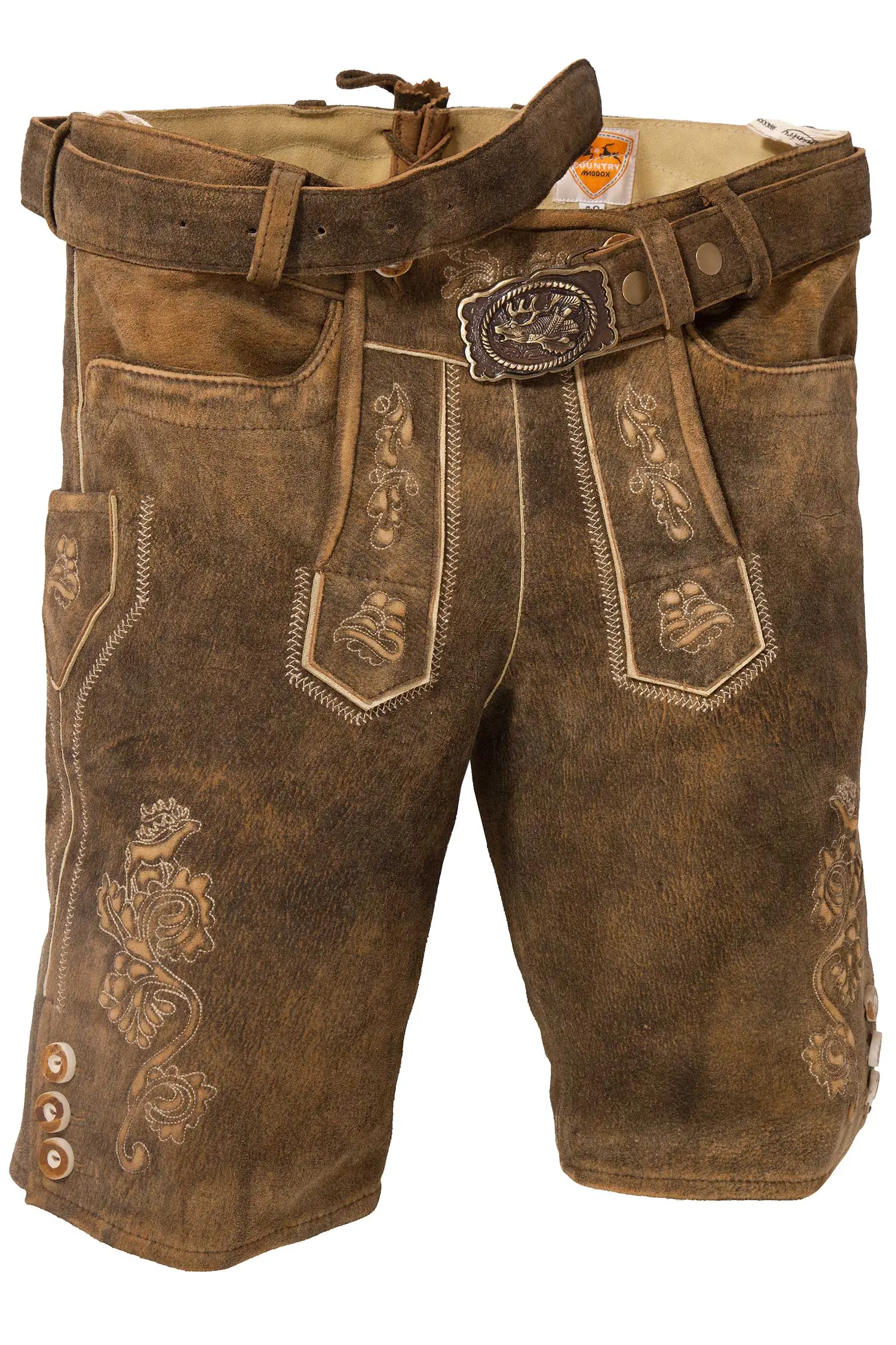 Kurze Lederhose Silberberg in hopfen