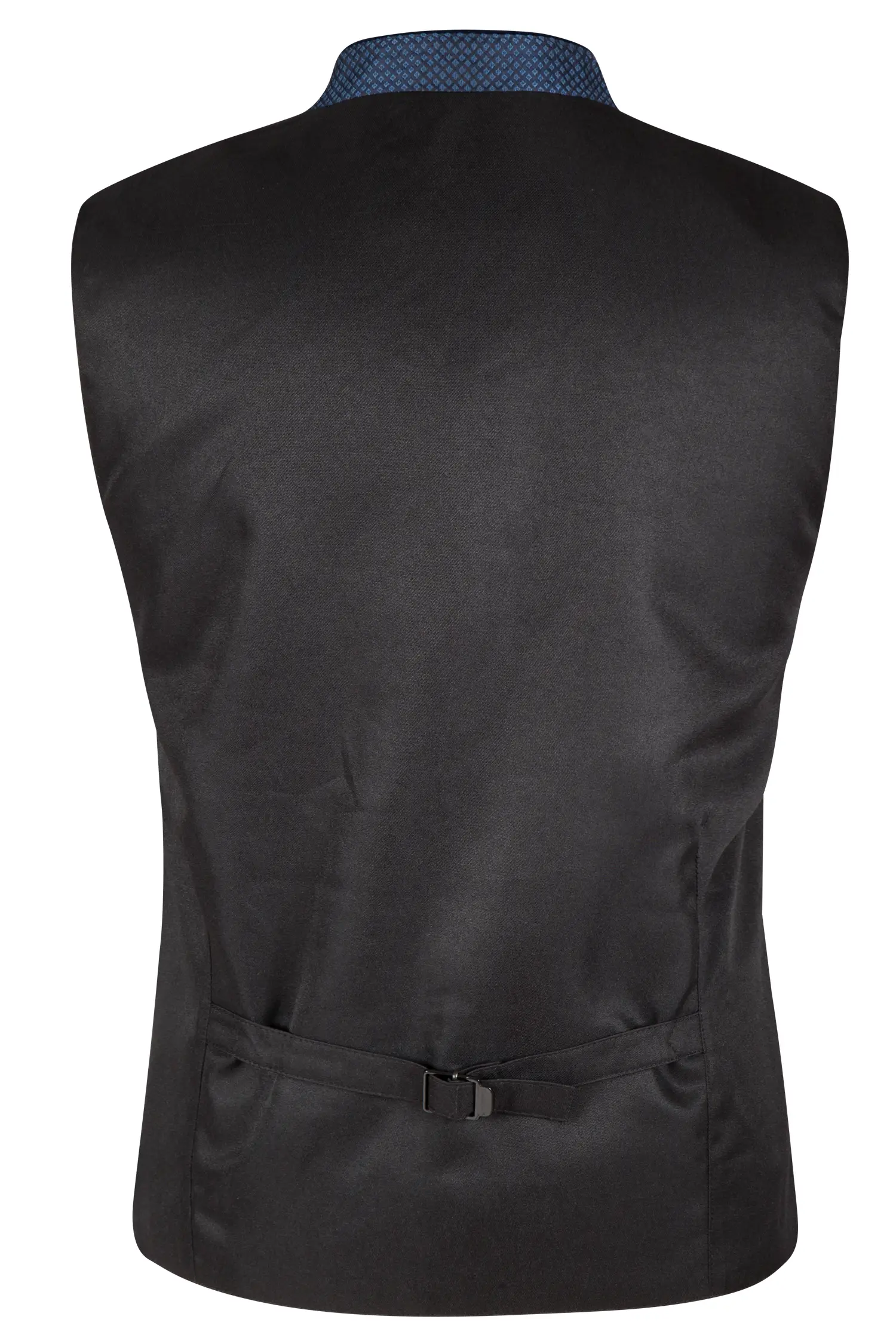 Trachtenweste in blau mit Samtkragen - Rückansicht