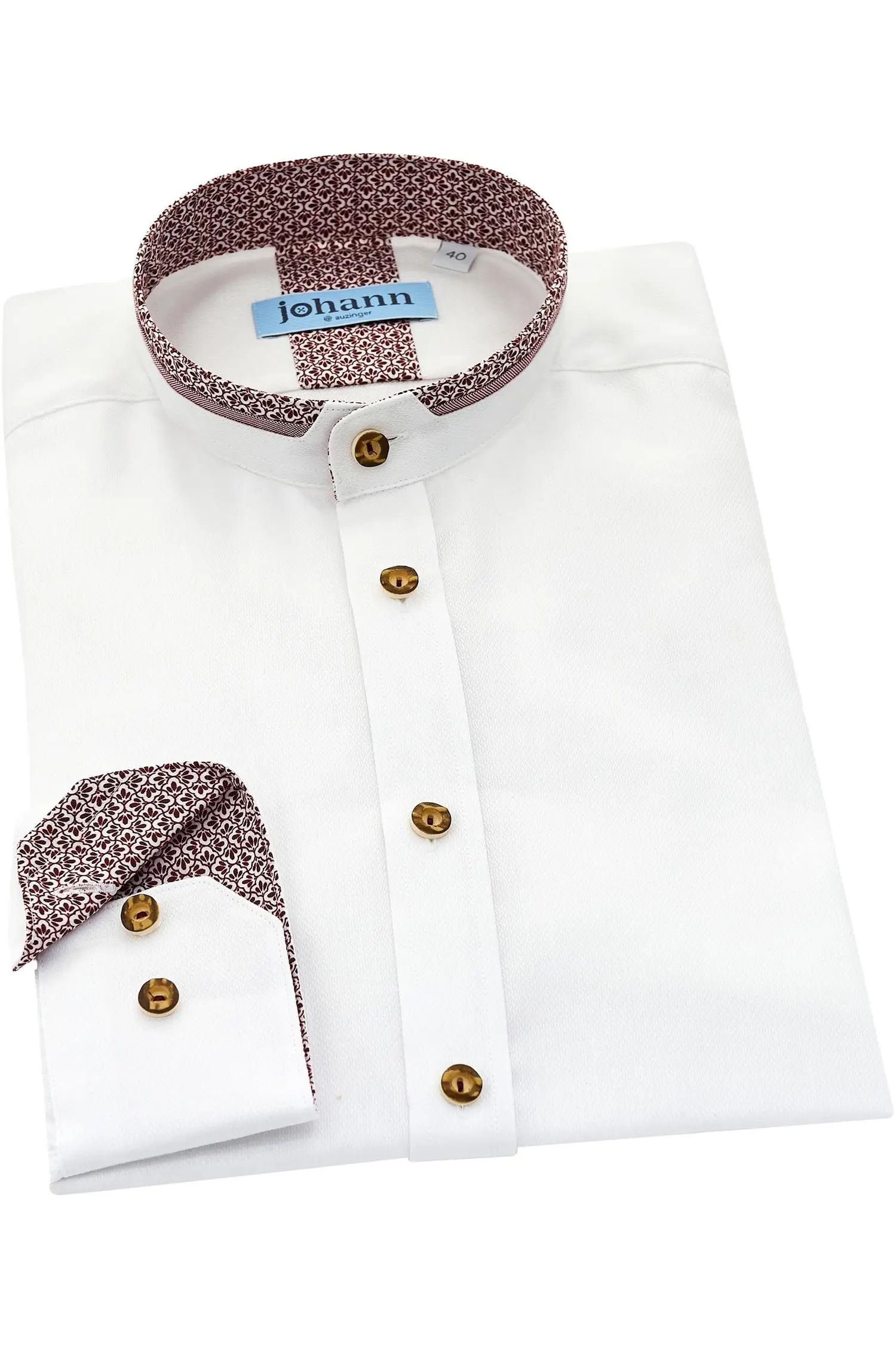 Johann Hemd in Weiß mit Roten Applikationen