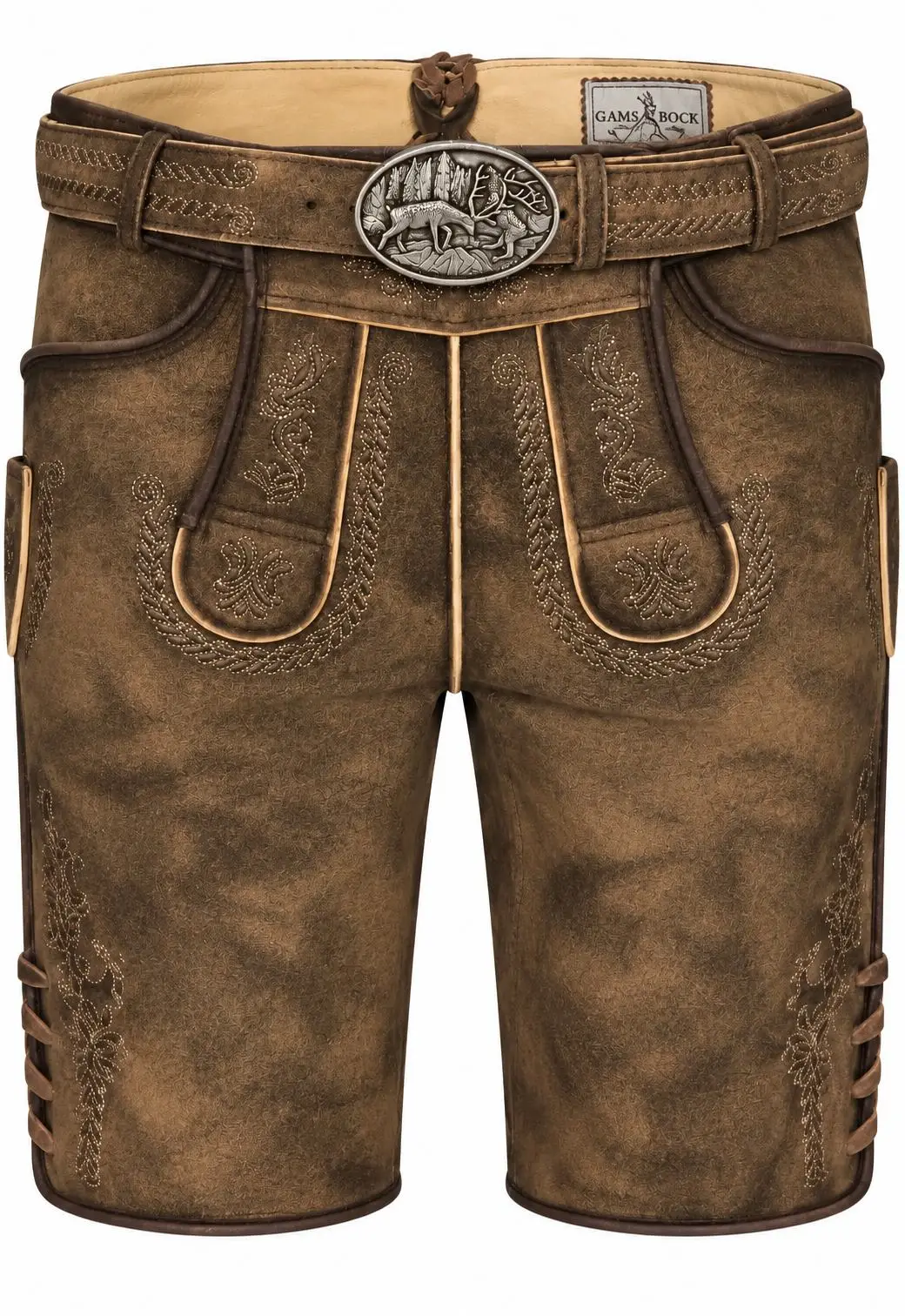 Lederhose Ederer von Gamsbock in Braun