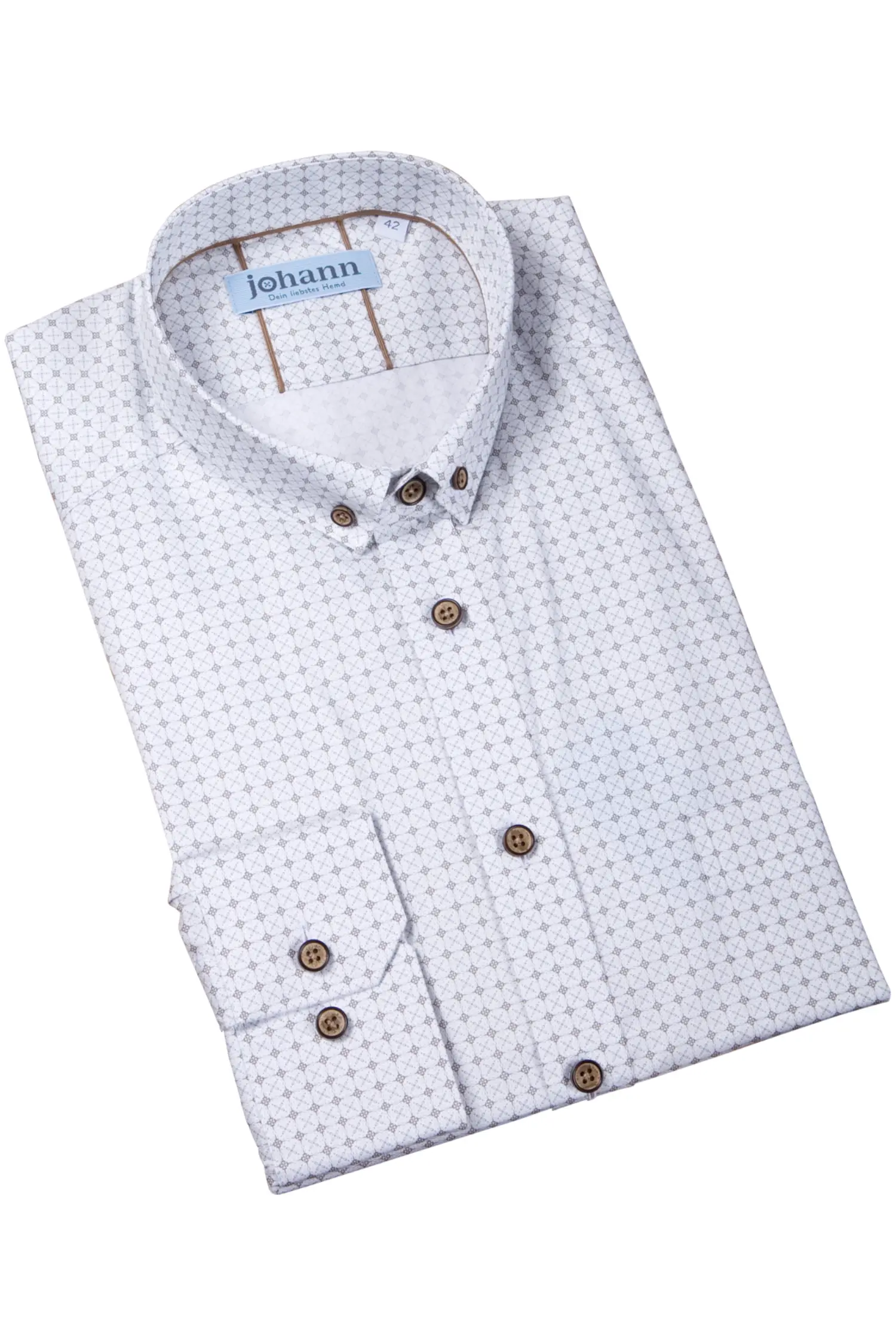 Hemd in Weiß mit Grau von Johann