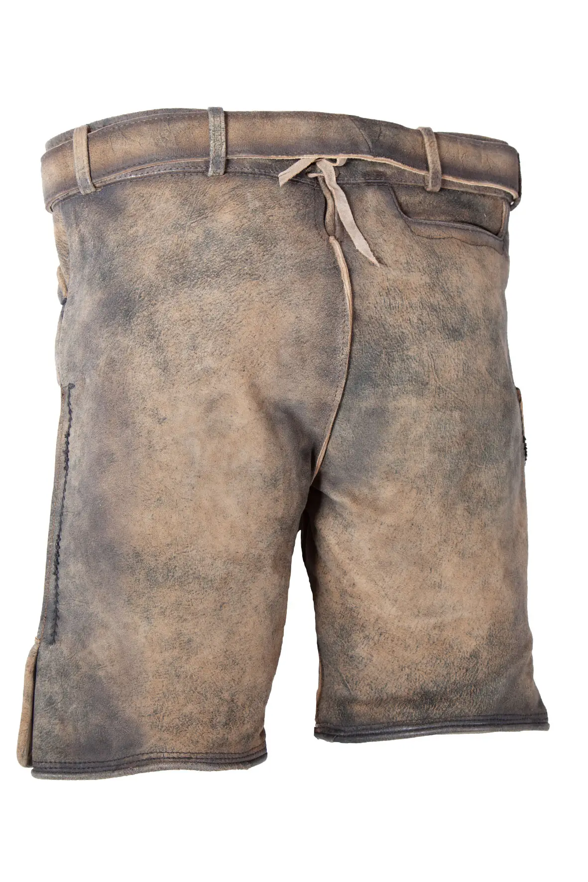 Kurze Lederhose Hartl in mittelbraun von Stockerpoint - Rückansicht