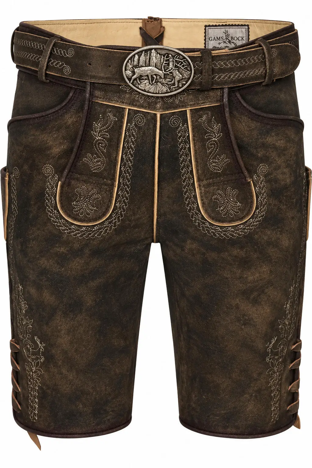 Lederhose Ederer in Dunkelbraun von Gamsbock
