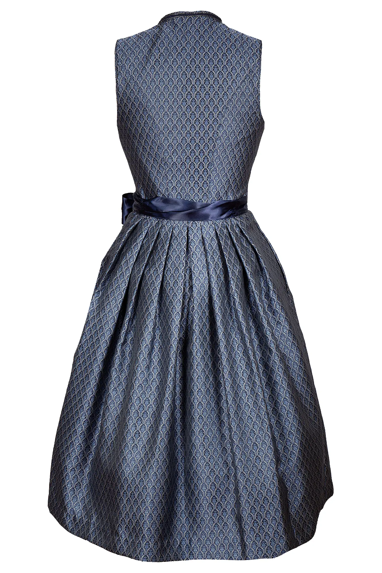 hochgeschlossenes Dirndl dunklem blau - Rückansicht
