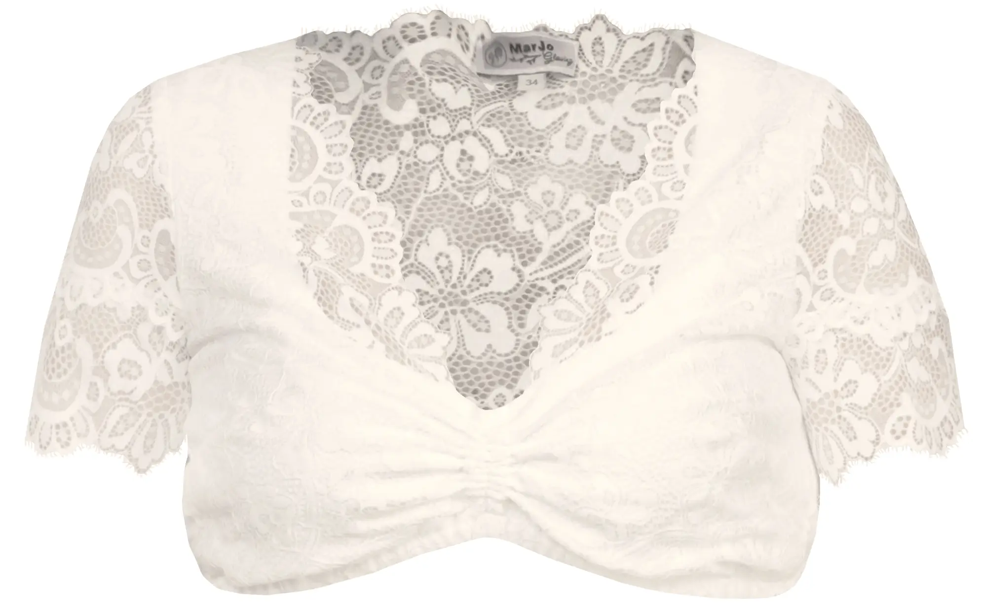 Stretch-Dirndlbluse Idalina-Lotta in offwhite aus Spitze