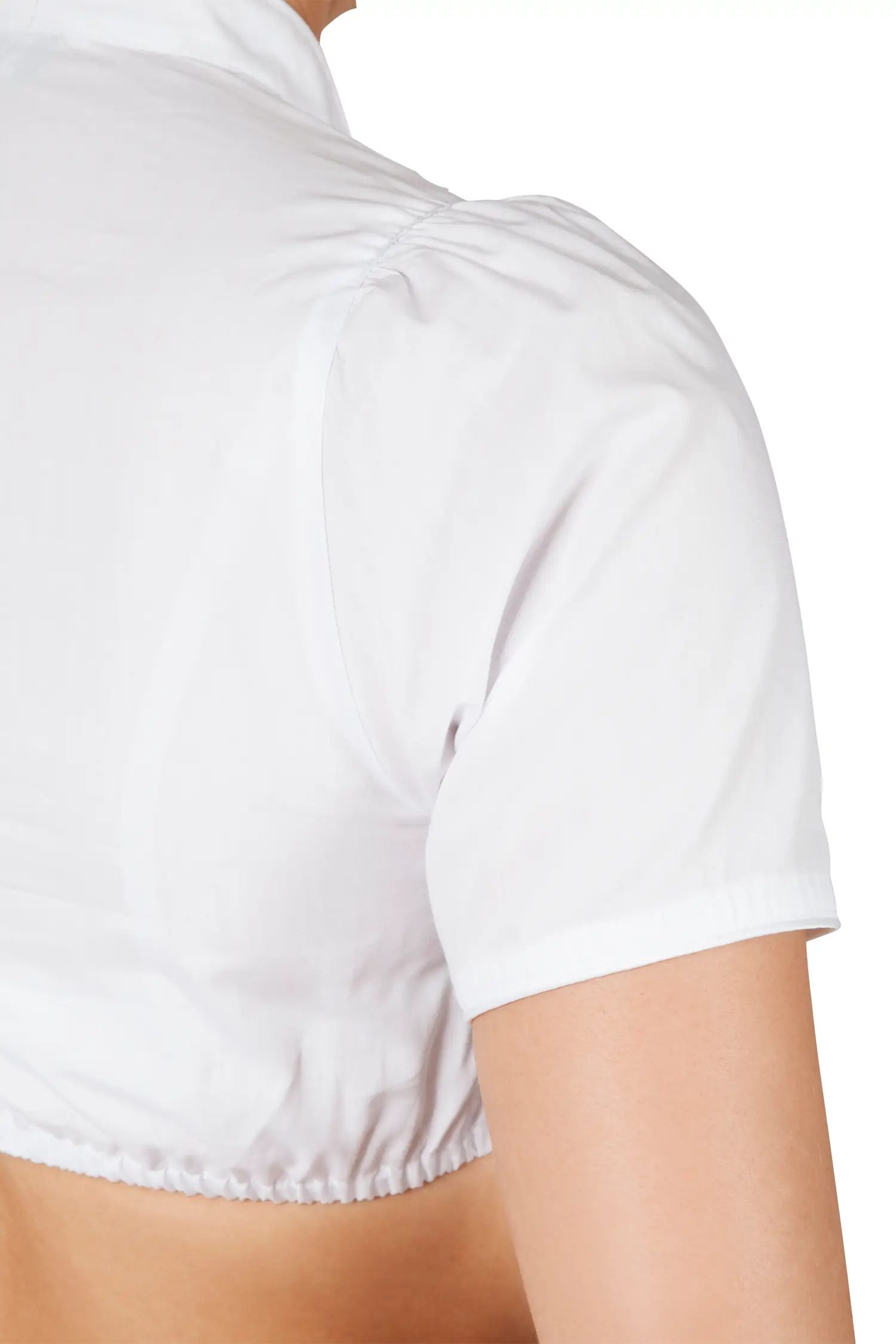 2568-1221-ws2-23-06g-0836 Weiße Dirndlbluse mit Stehkragen - Detail Ärmel