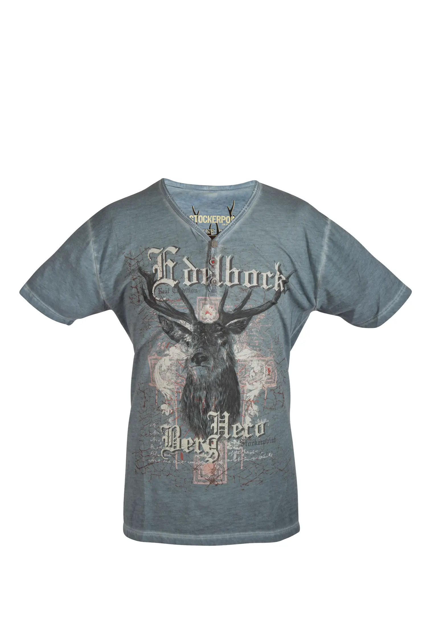 Herren Trachten T-Shirt Berghero in blau