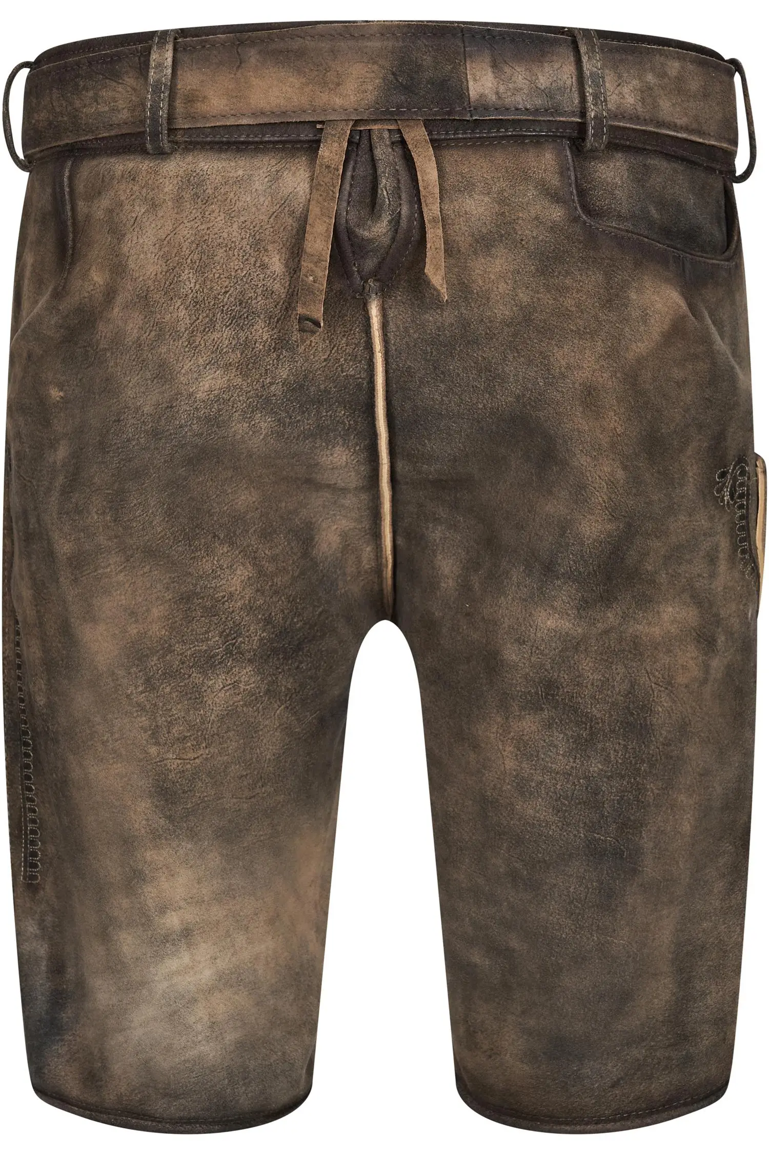 Dunkelbraune Gamsbock Lederhose Bertl