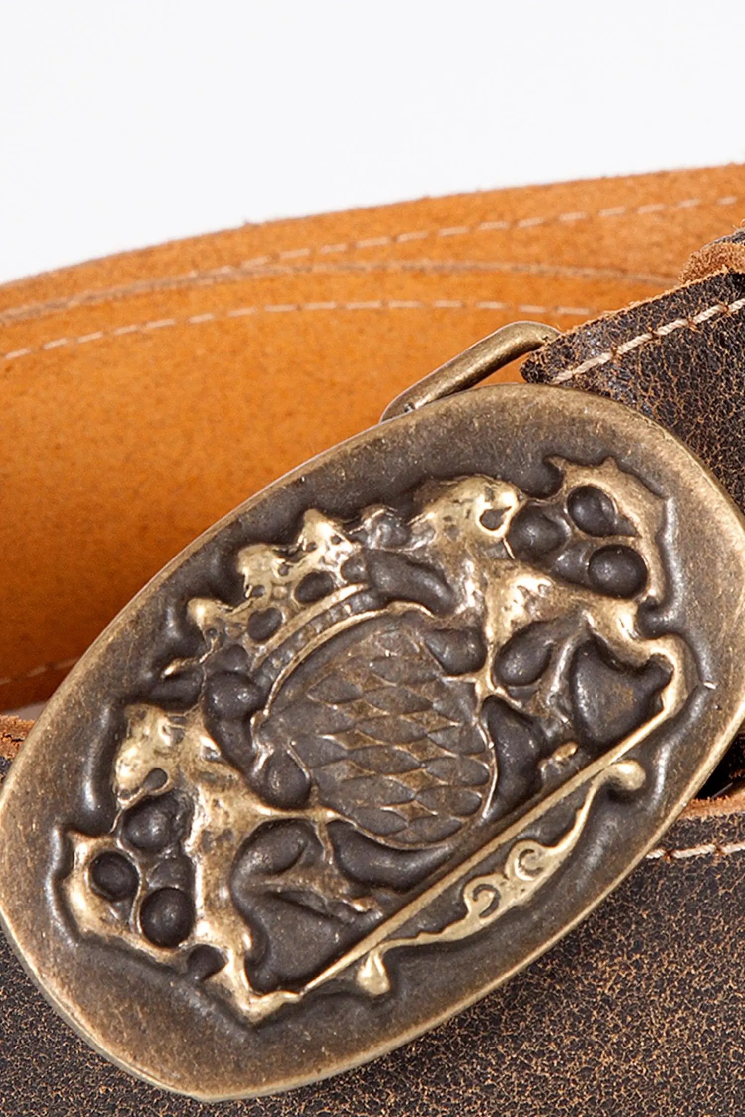 Trachtengürtel für Damen in dunkelbraun Detail