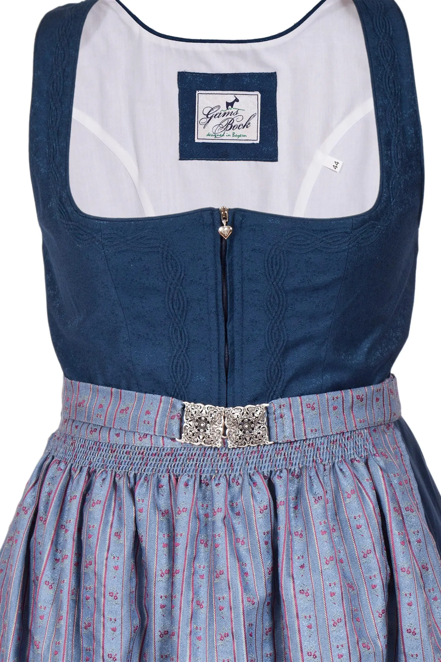 Midi Dirndl traditionell in dunkelblau bis Gr. XXL XXL Mieder