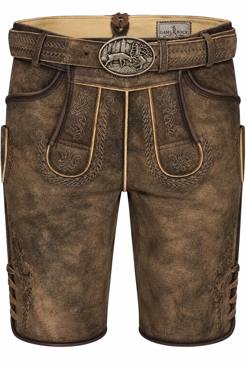 Lederhose Ederer von Gamsbock in Braun