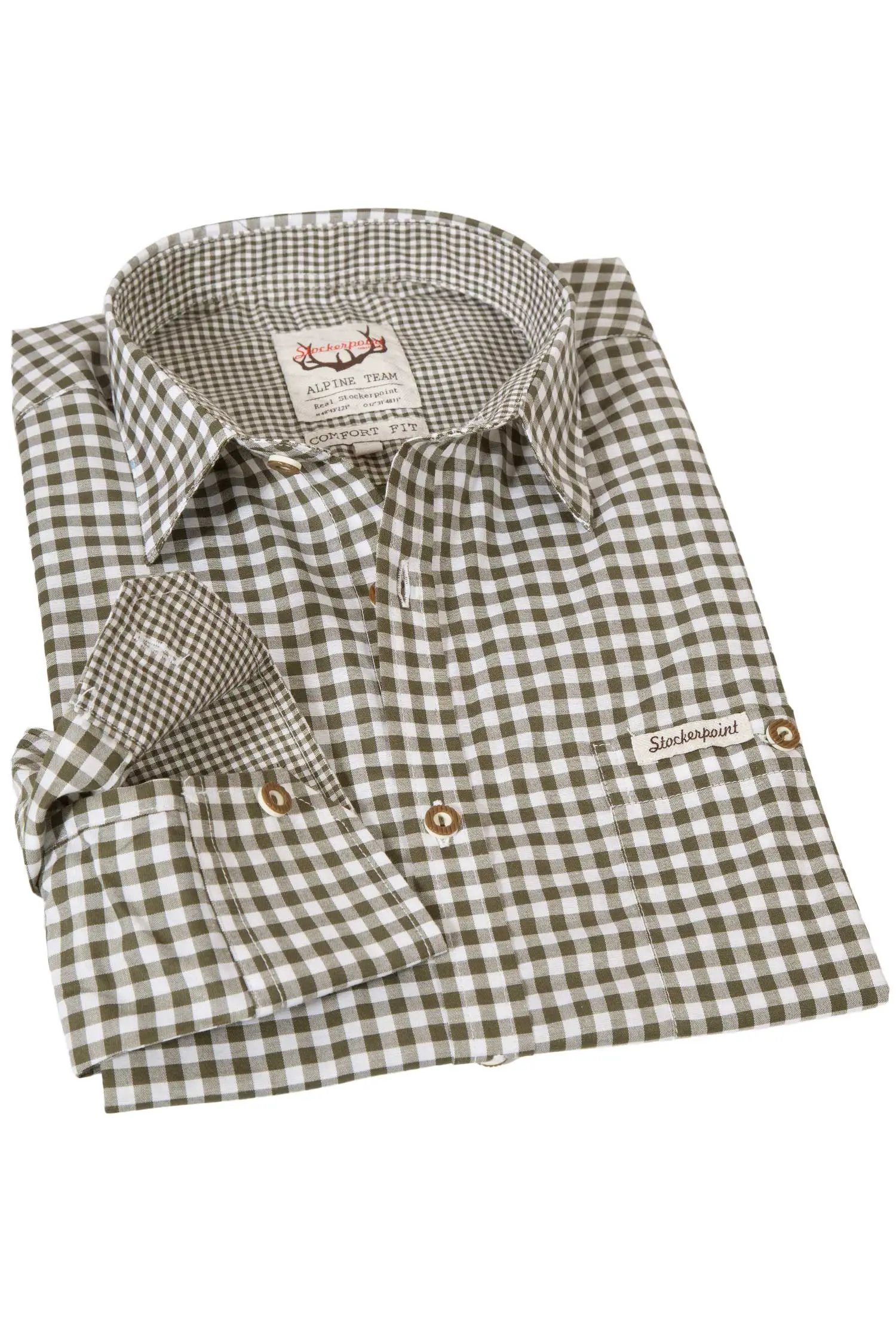 Trachtenhemd Campos von Stockerpoint in Schilf Trachtenhemd Campos in schilfgrün kariert