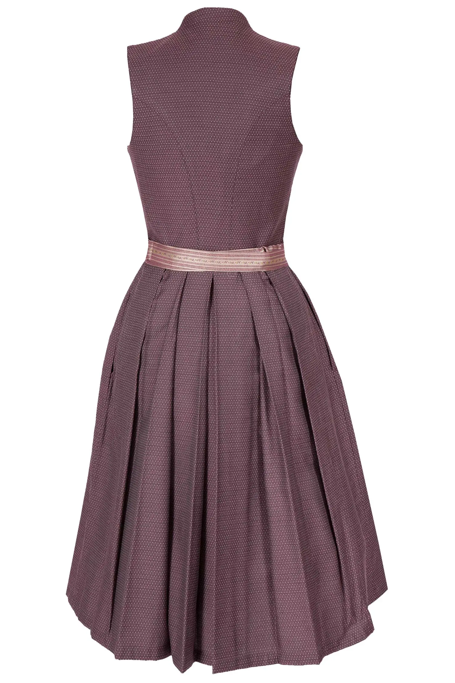 Midi Dirndl hochgeschlossen in bordeaux hinten