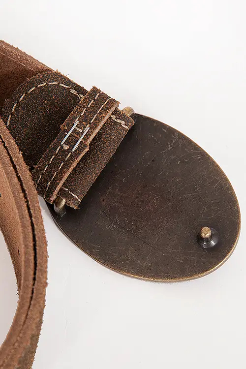 Trachtengürtel in braun antik mit ovaler altgoldener Schnalle 3