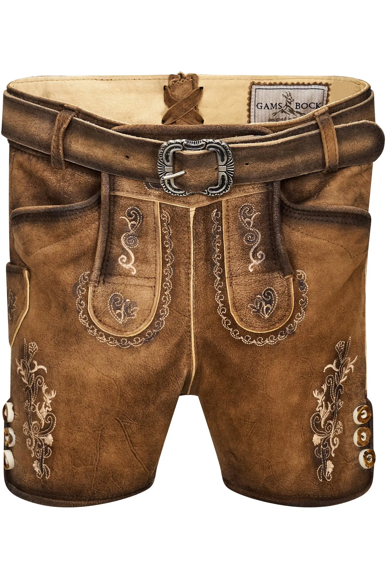 Kinderlederhose Alaric von gamsbock in Senfbraun