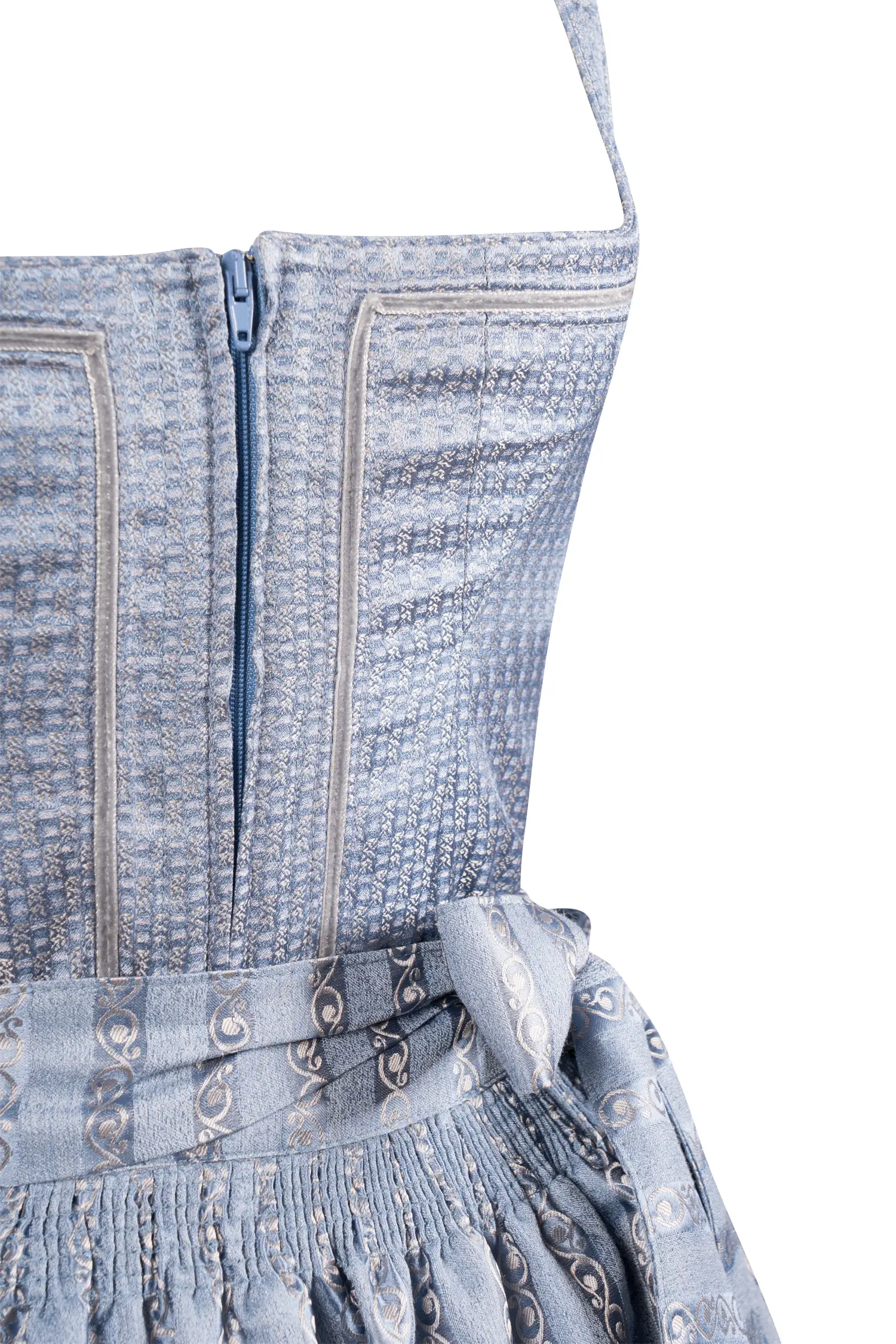 Hellblaues Dirndl Babsi - Detail Mieder