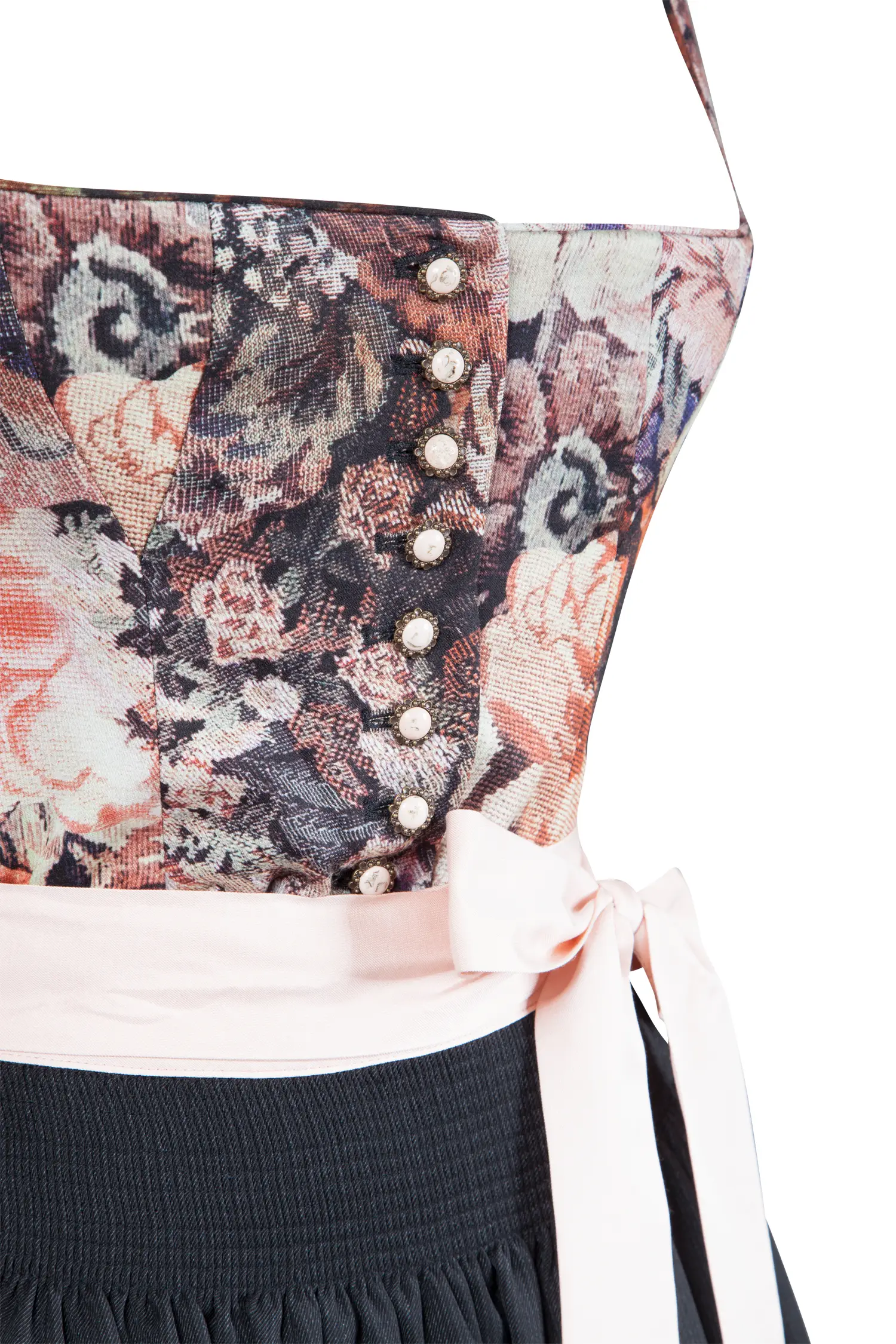3099-0313-br7-23-07d-1778 Sportalm Dirndl mit edlem Blumendesign - Detail Mieder