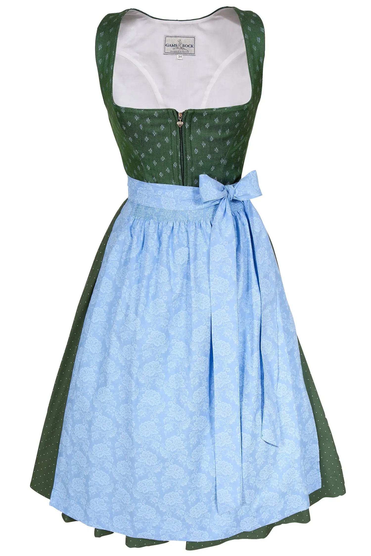 leinen-dirndl-gruen-blau-3094-1261-gn7-20-03a-6885-a Leinen Dirndl Regina in grün mit blauer Schürze