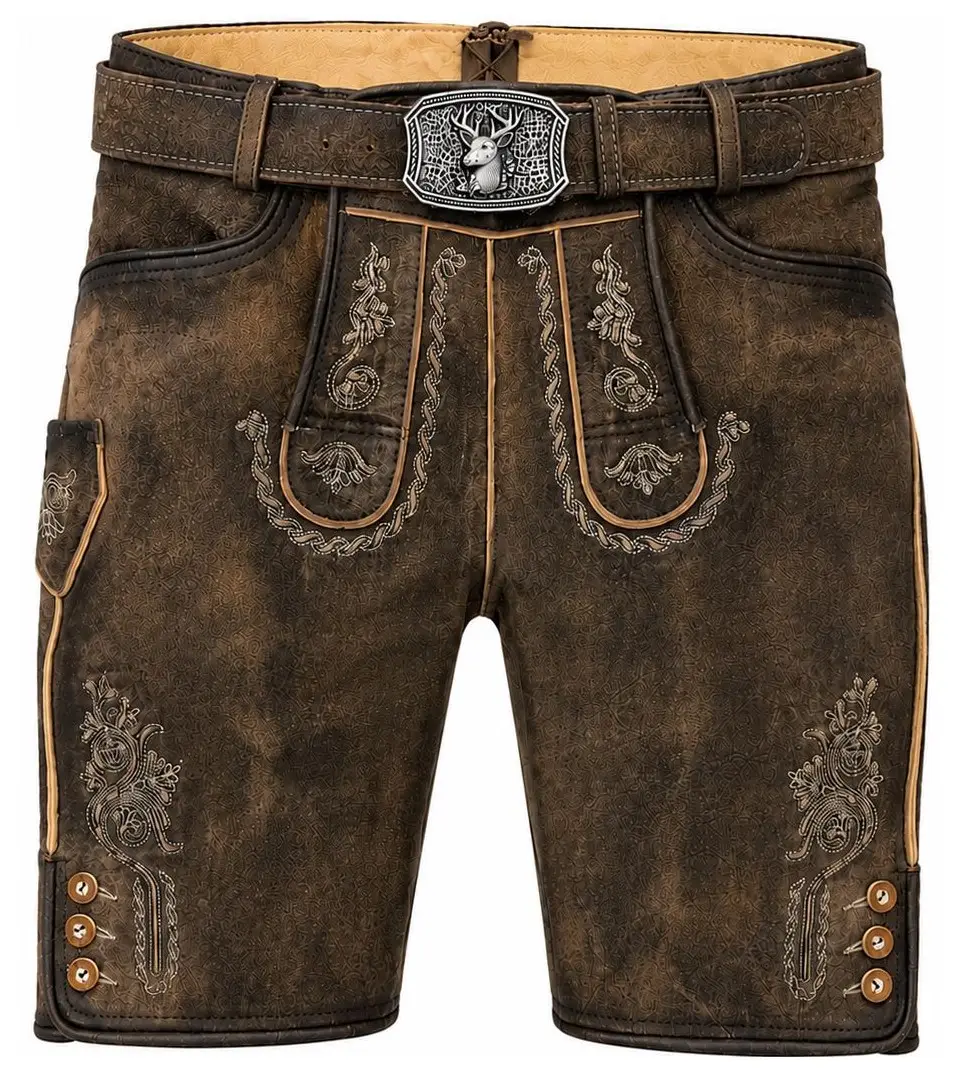 Lederhose Ludwig von Gamsbock in Dunkelbraun Lederhose Ludwig von Gamsbock in Dunkelbraun