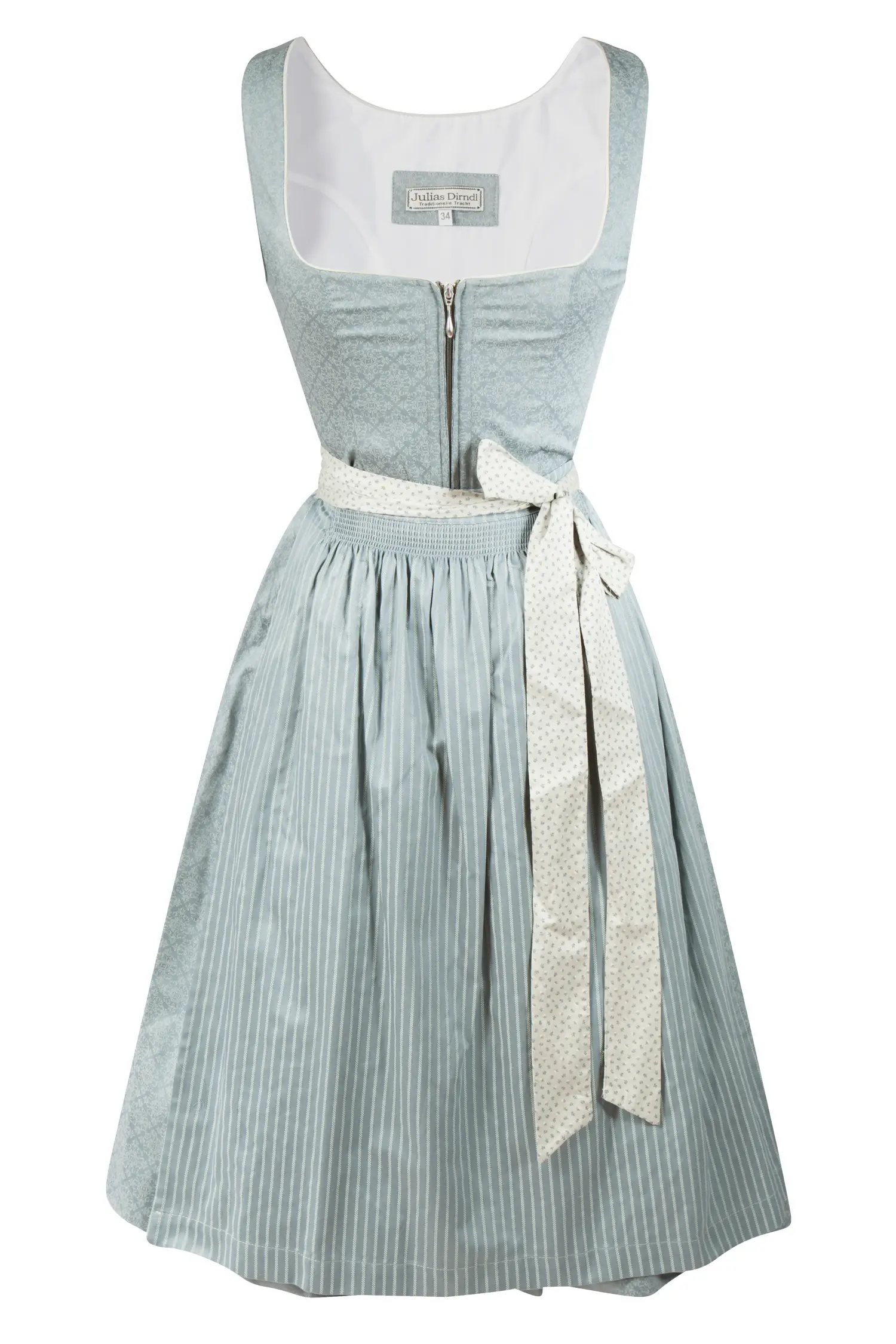 Dirndl Lissy in schilfgrau mit toller Schürze