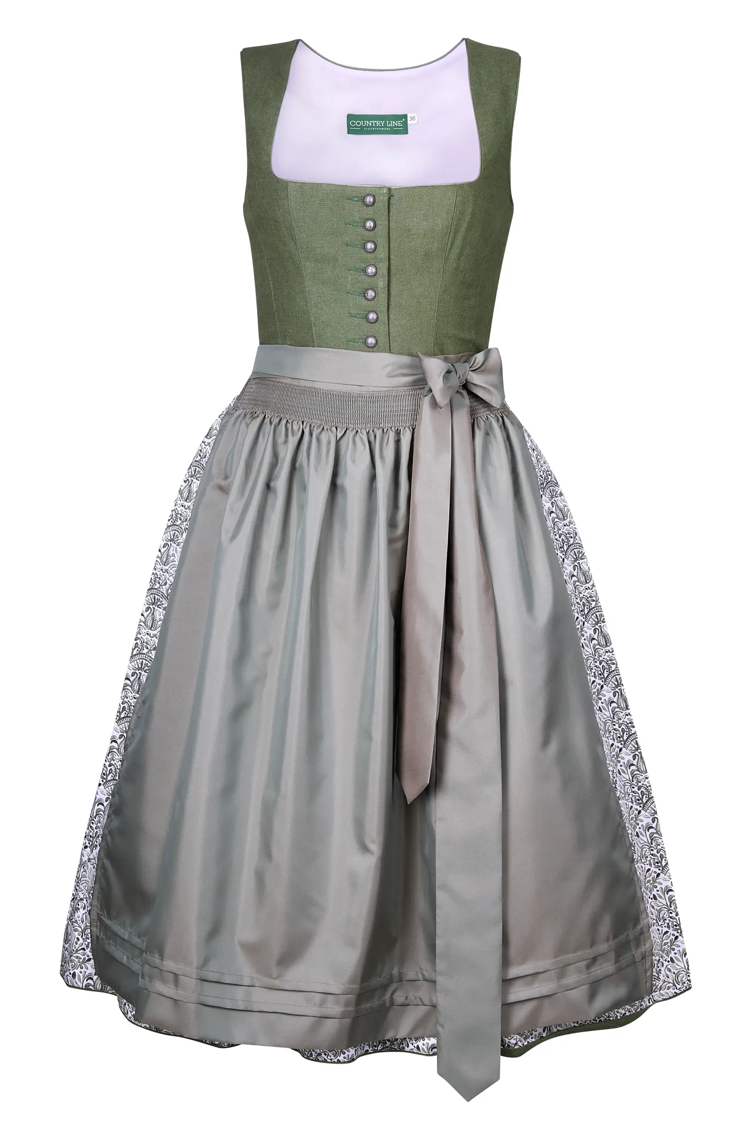 Dirndl von Country Line in Tanne Grün/Beige Dirndl