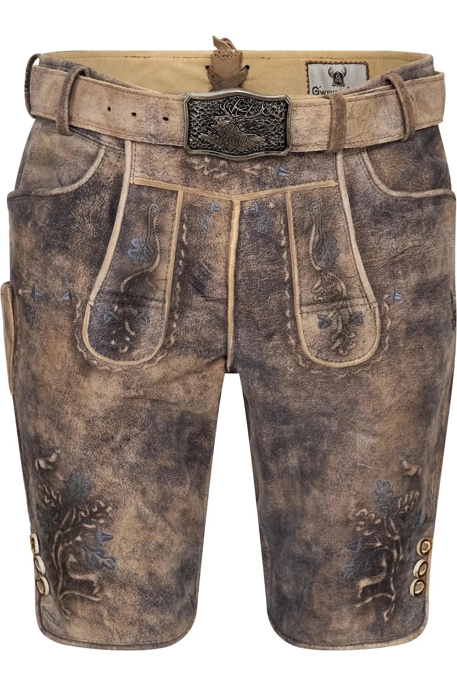 Lederhose Jonas von Gweih & Silk in Asche