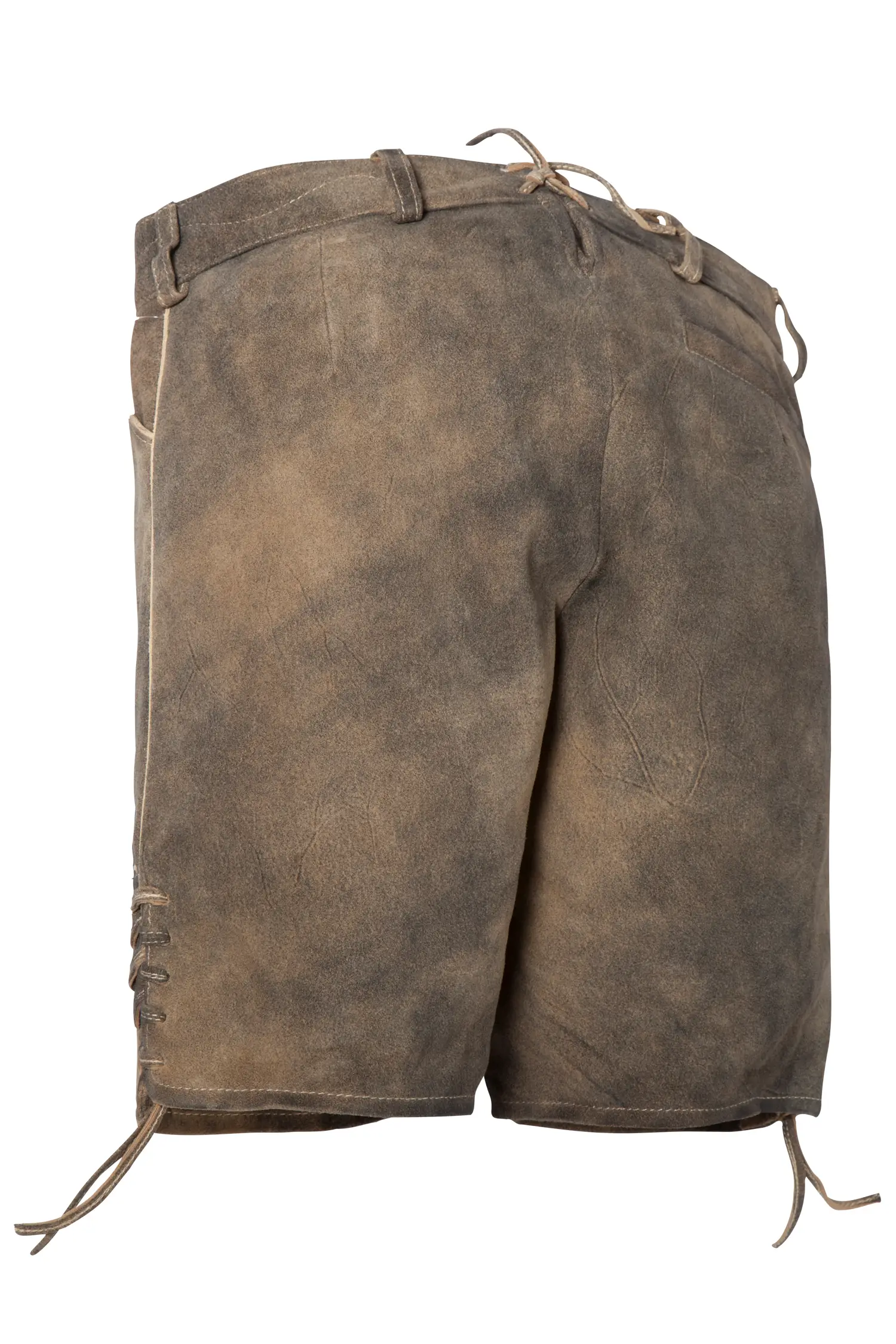 2613-1016-3BE-23-06-b0518 Kurze Lederhose Bessie in mittelbraun für Damen - Rückansicht