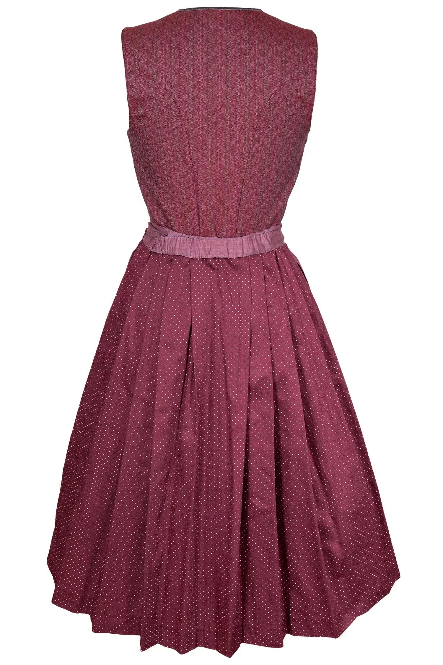 Midi Dirndl Viktoria in rosenholz und altrosa hinten