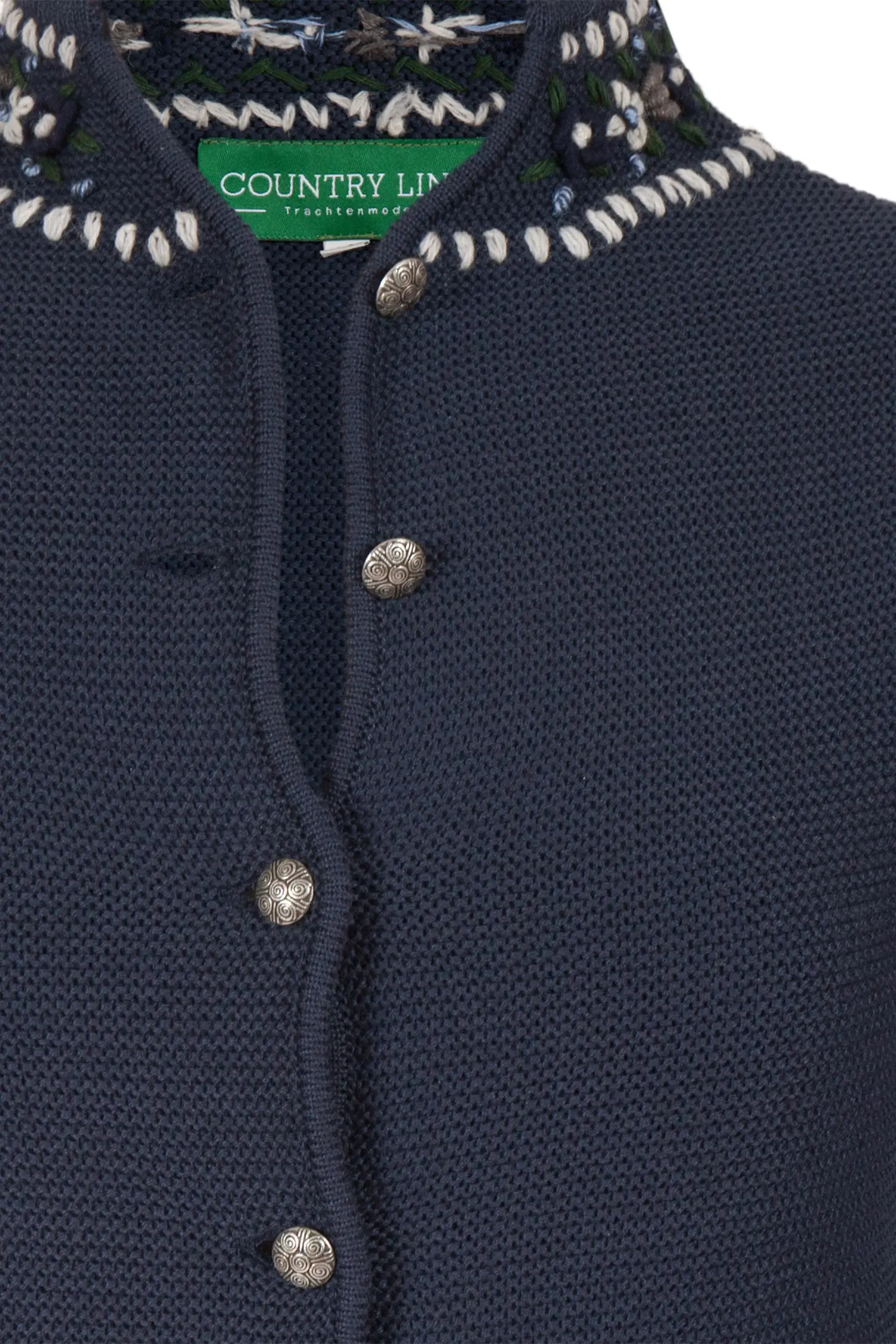 Trachten Strickjacke in marine mit Stehkragen Kragen