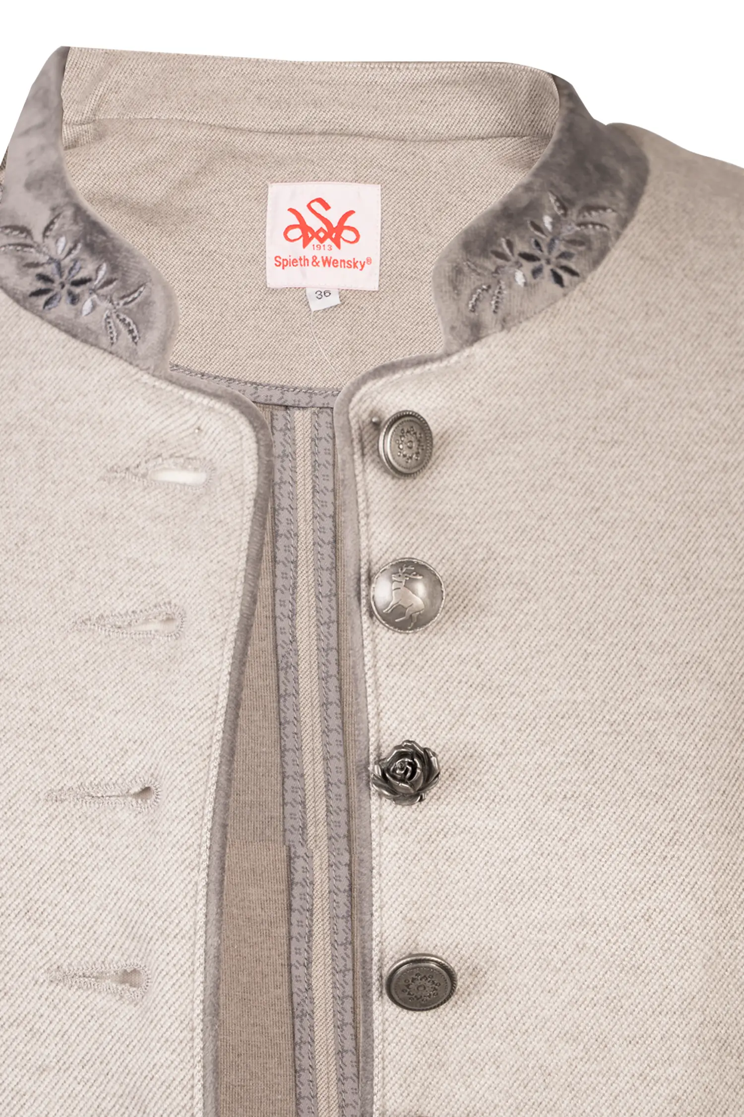 Loden Jacke Eugenie Detail Knopfleiste