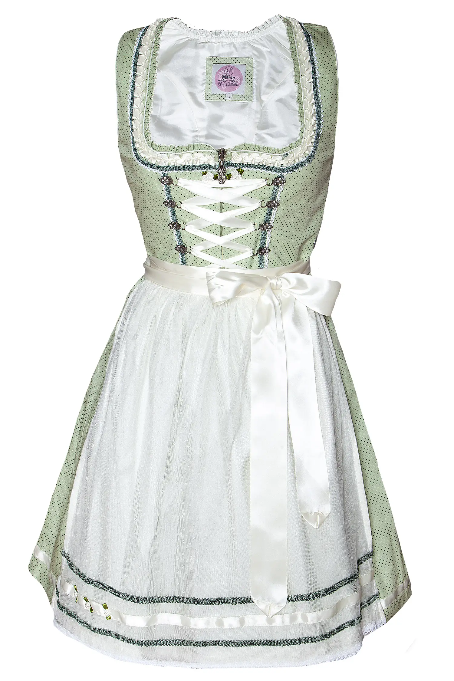 Mini Dirndl in salbei und champagner 