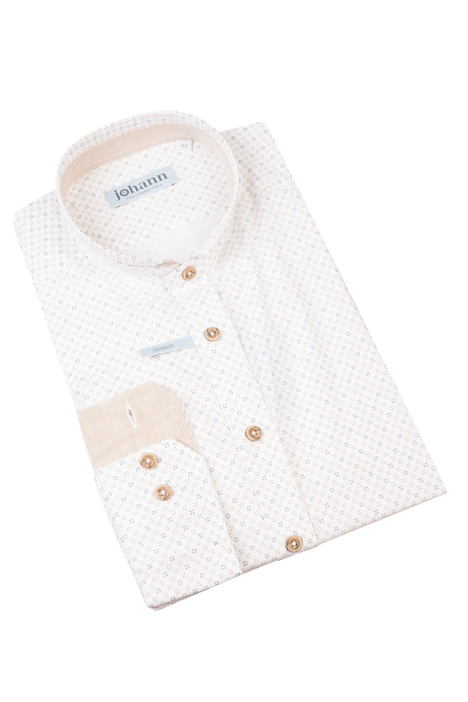 Stretch-Trachtenhemd mit modischem All-Over Print