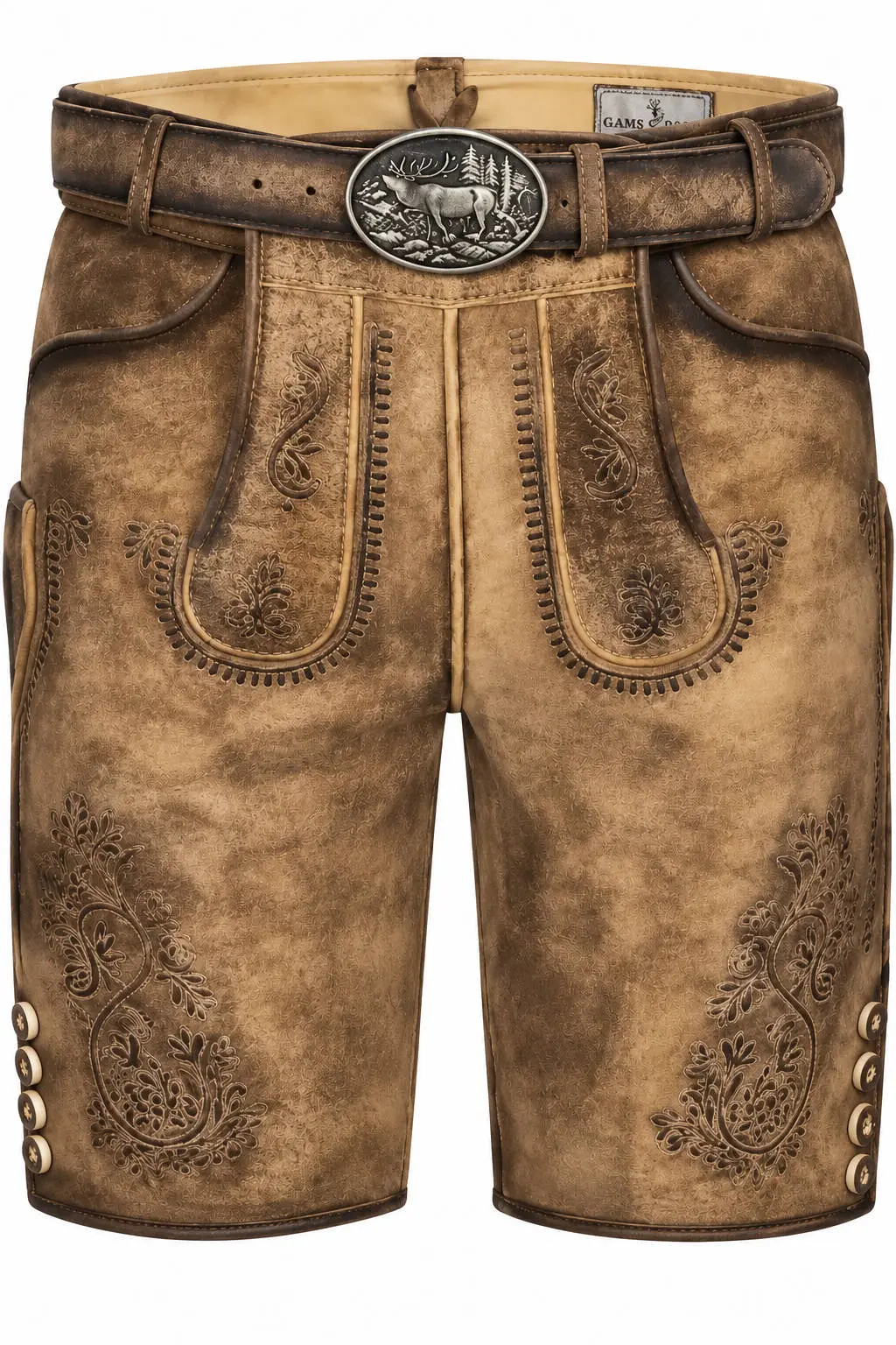 Lederhose Bertl von Gamsbock in Hellbraun