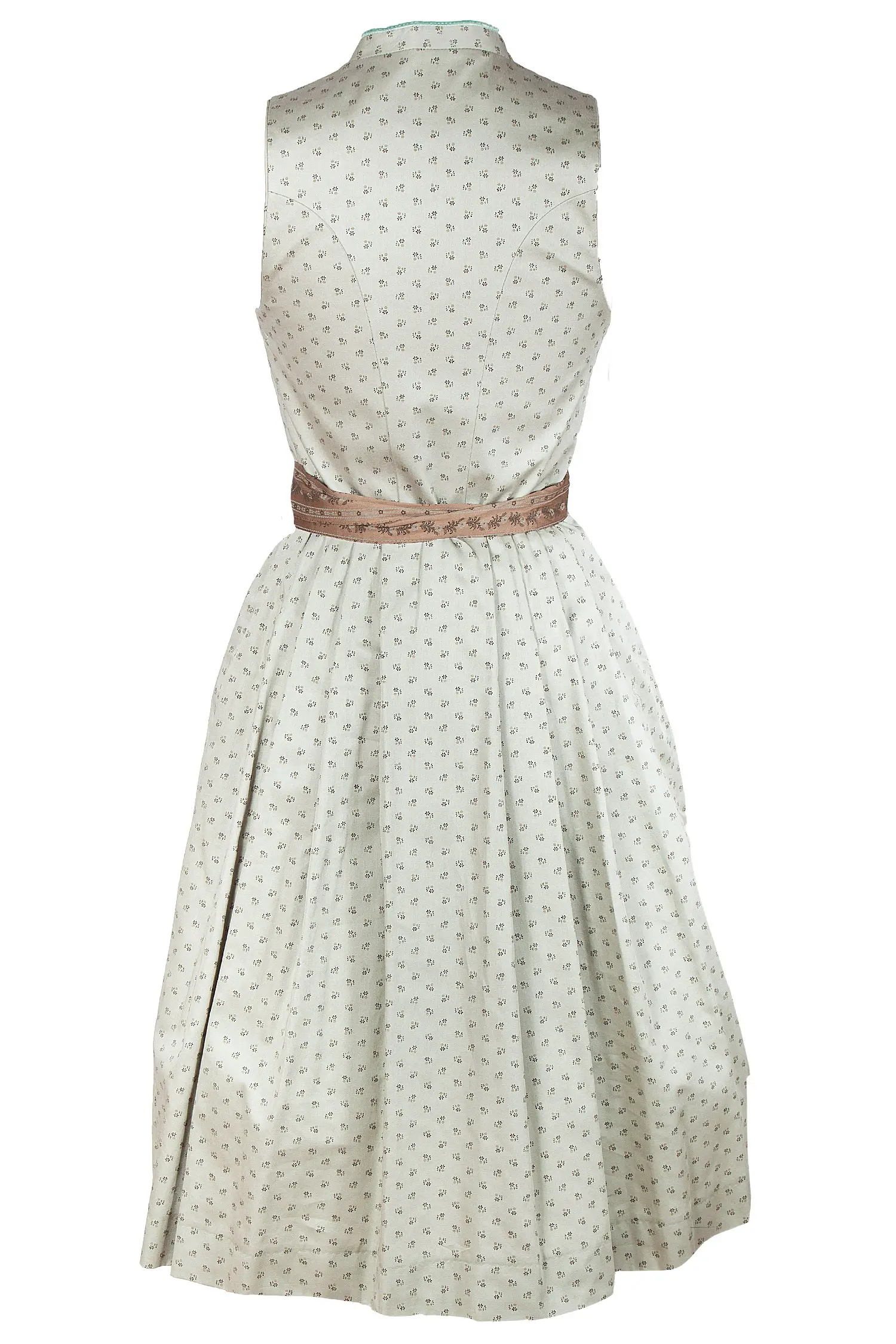 Dirndl hochgeschlossen in zartem hellgrün - Rückseite