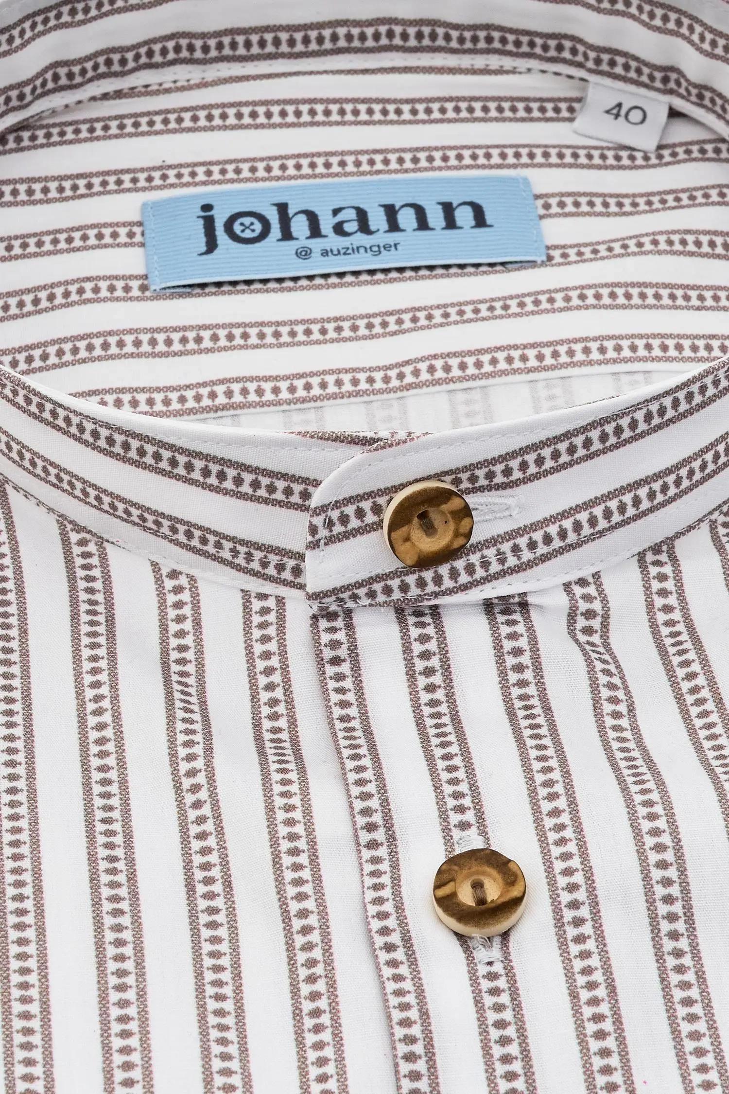 Elegantes Bruan Weißes Herrenhemd von Johann