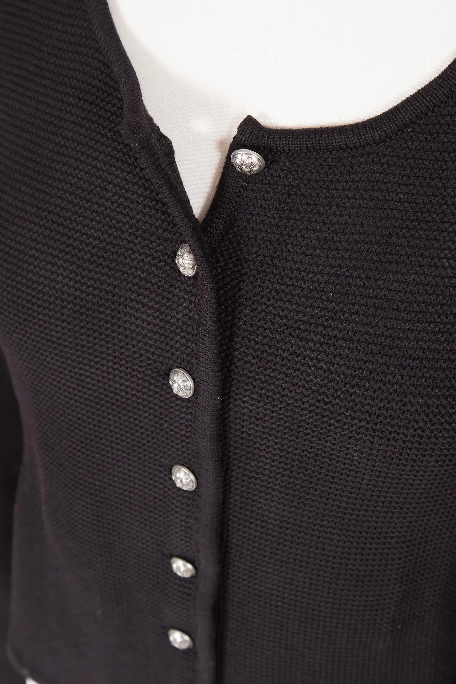 Damen Trachten Strickjacke in schwarz Detail