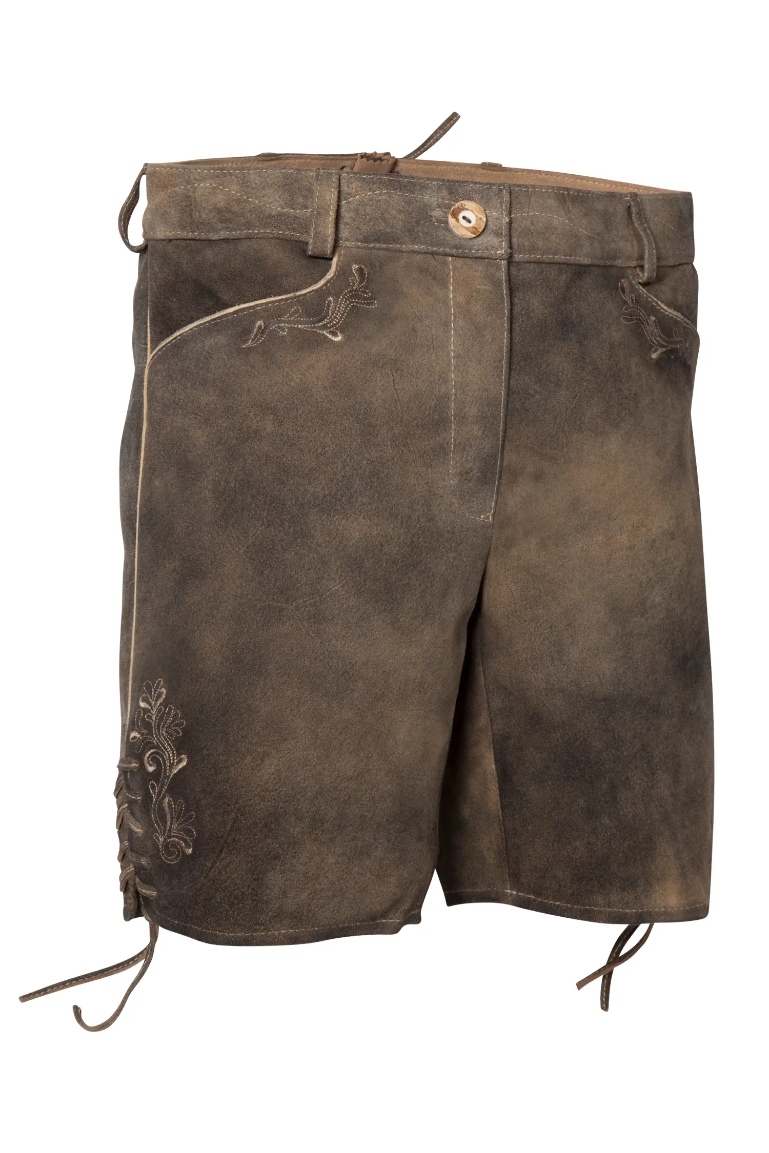 2613-1016-3BE-23-06-b0514 Kurze Lederhose Bessie in mittelbraun für Damen