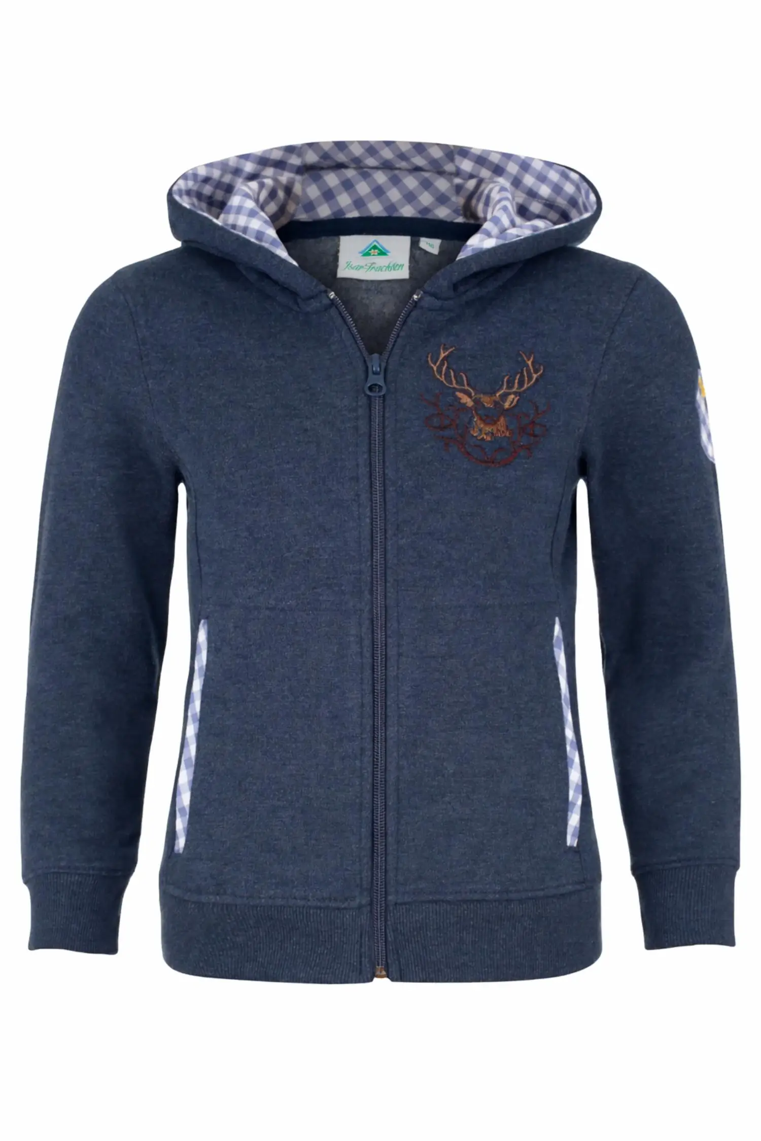 Kapuzenjacke von Isar-Trachten in Jeansblau Kaputzenjacke von Isar-Trachten