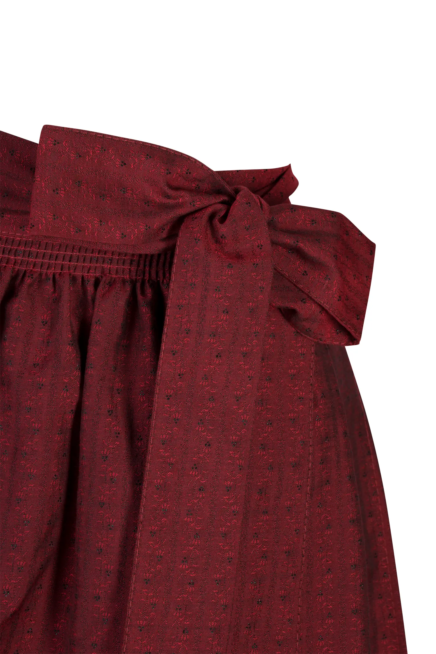 Dirndlschürze dunkelrot schimmernd 70 cm - Detail