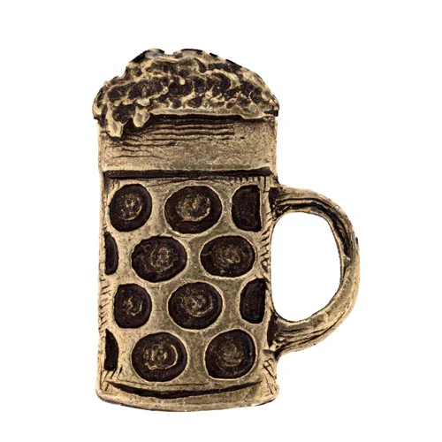 Pin Bierkrug von Gaudiknopf in Altmessing Gaudiknopf Pin Bierkrug