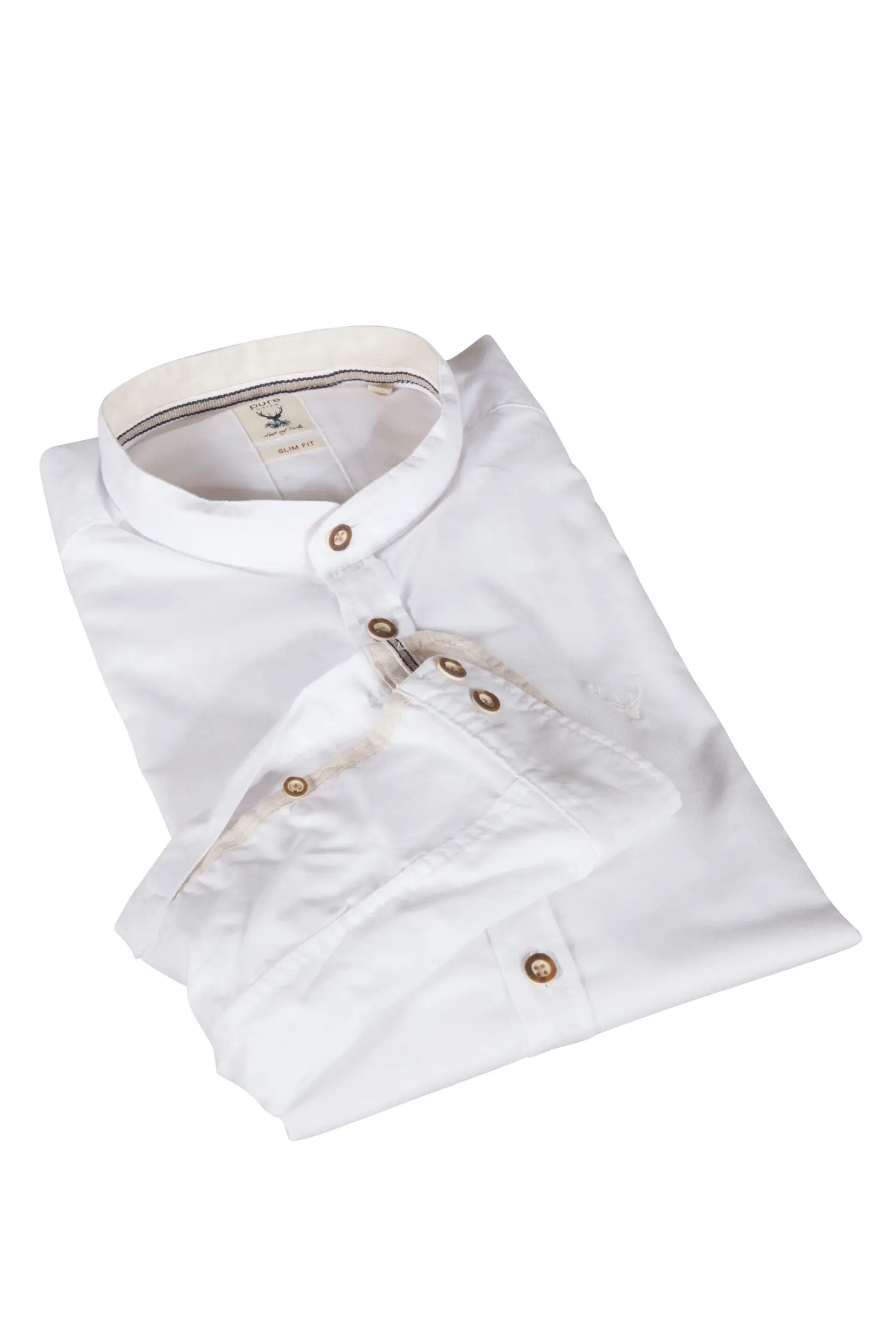 Trachtenhemd in weiß mit Stehkragen von pure