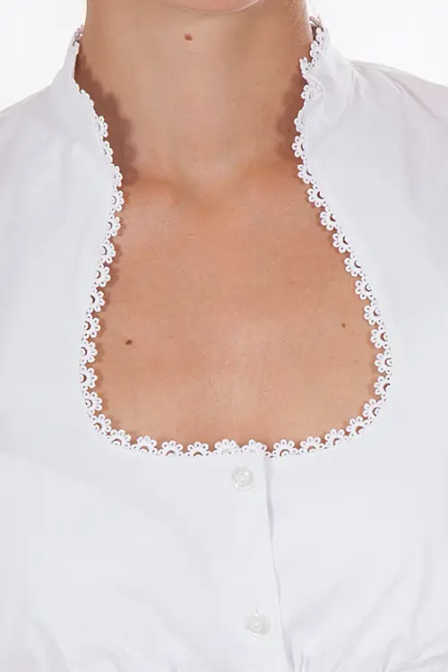 Dirndlbluse Jennifer weiß mit Schneewittchenkragen