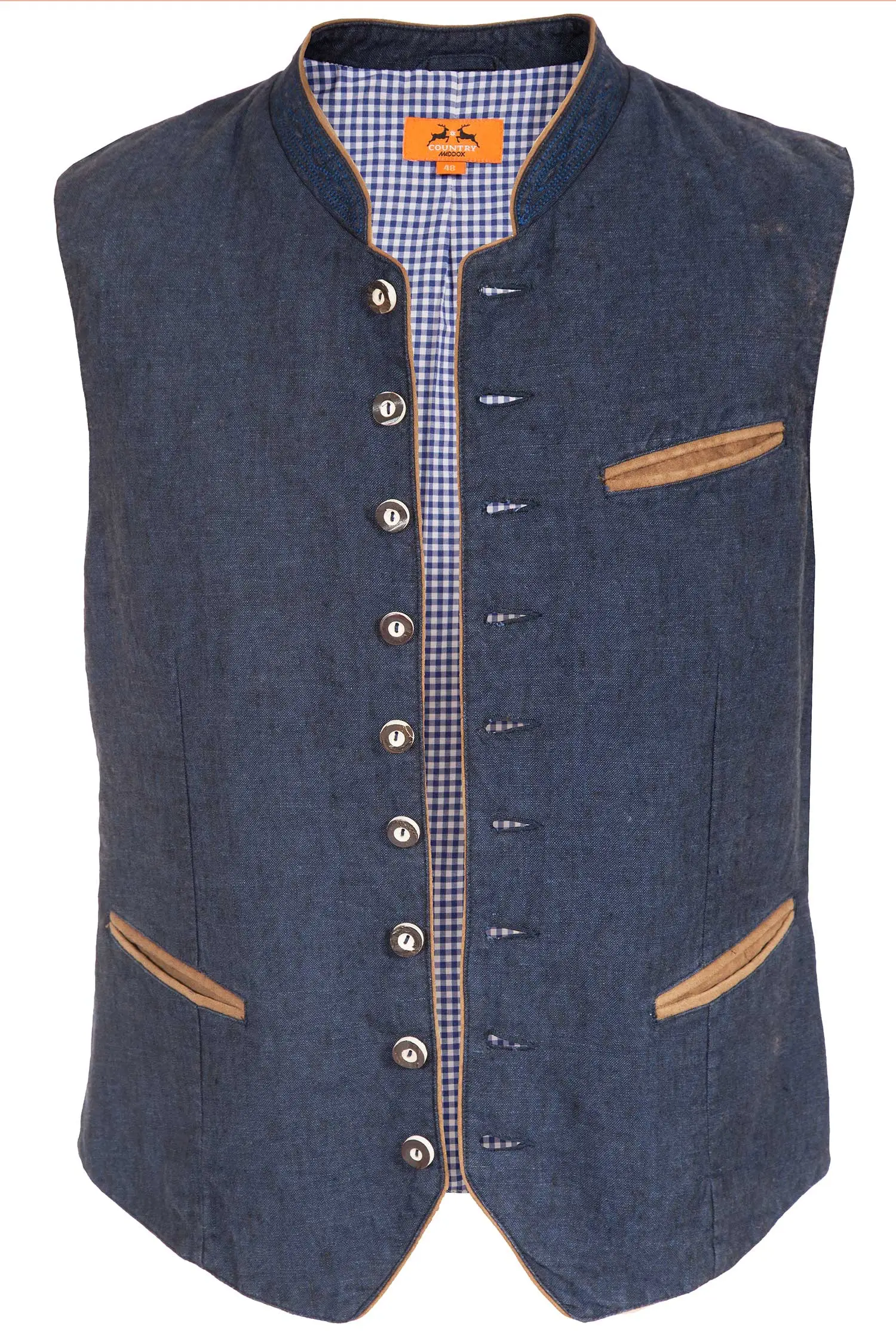 leinenweste-oliver-dunkelblau-1344-0039-bl7-18-08d-9453-a Trachtenweste aus Leinen in dunkelblau used Optik