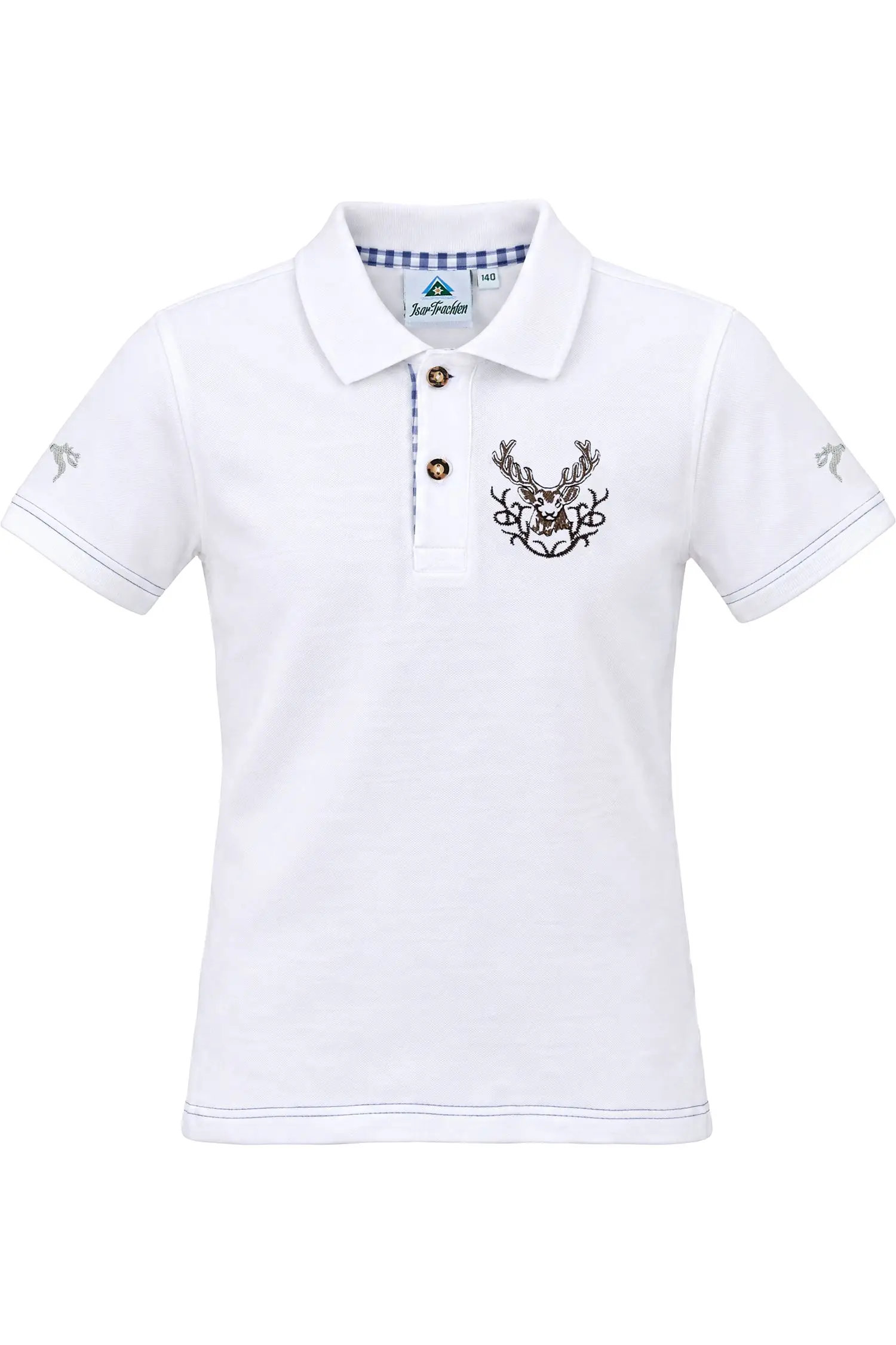 Kinder Poloshirt von Isar-Trachten in Weiß Kinder Poloshirt von Isar-Trachten in Weiß
